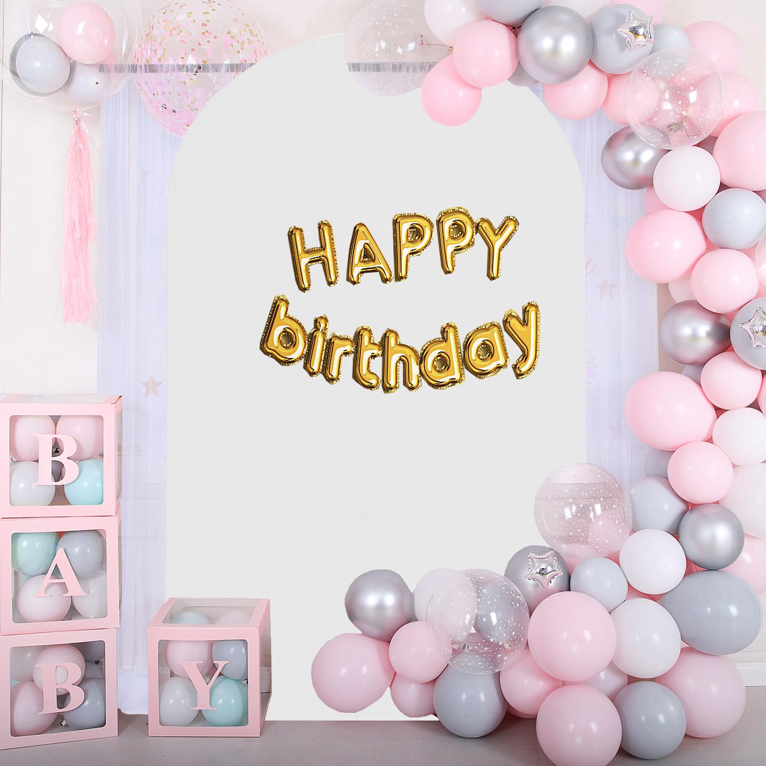 6.6 Ft White Doubleside Arch Backdrop Cover Fitted Arch Backdrop Stand Cover   Jkdmjf Spandex Cover For Arch Backdrop For Weddin