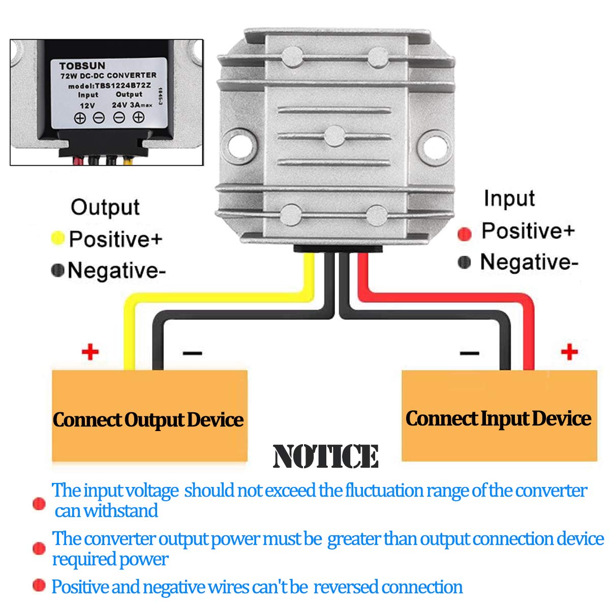 Homelylife Dc 12V Step Up To 24V 3A 72W Voltage Booster Converter Dc Power Converter Waterproof Module Transformer For Golf Cart