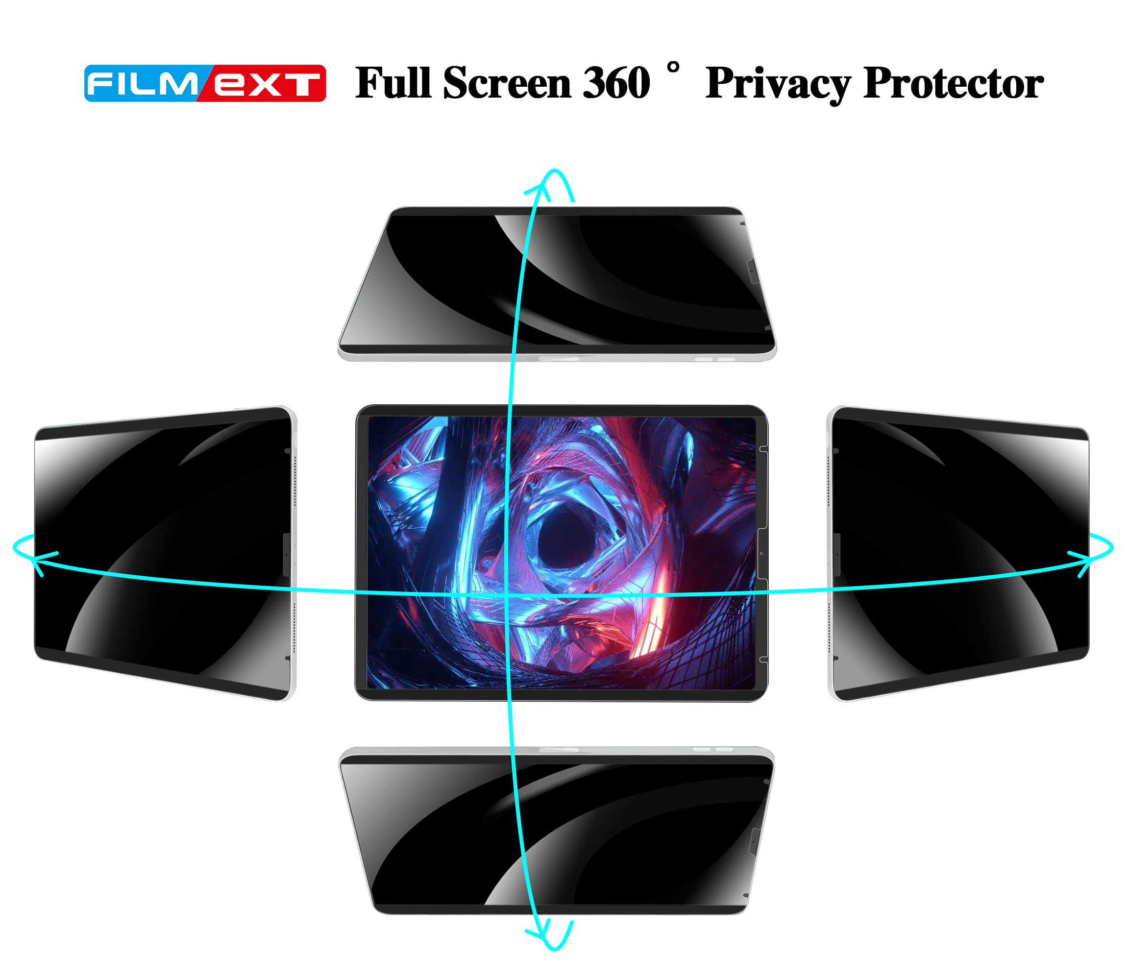 Filmext 360 Ipad Pro 11 Privacy Screen Protector Magnetic Privacy Screen Filter For Ipad Pro 11 Inch/Ipad Air 5Th 2022/Air 4 202