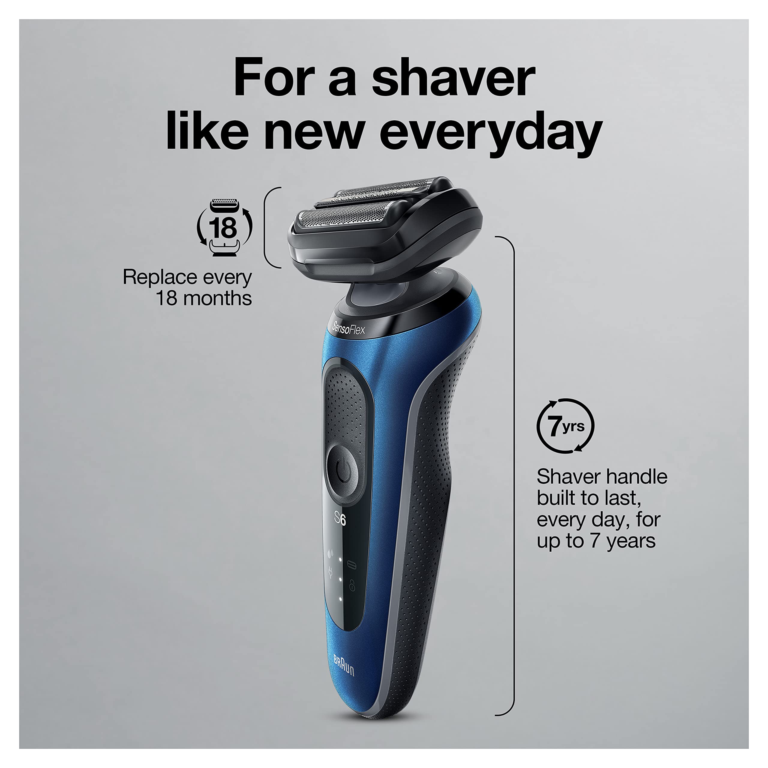 Braun Series 6 6095Cc Electric Razor For Men With Smartcare Center, Beard Trimmer, Stubble Beard Trimmer, Cleansing Brush, Wet &