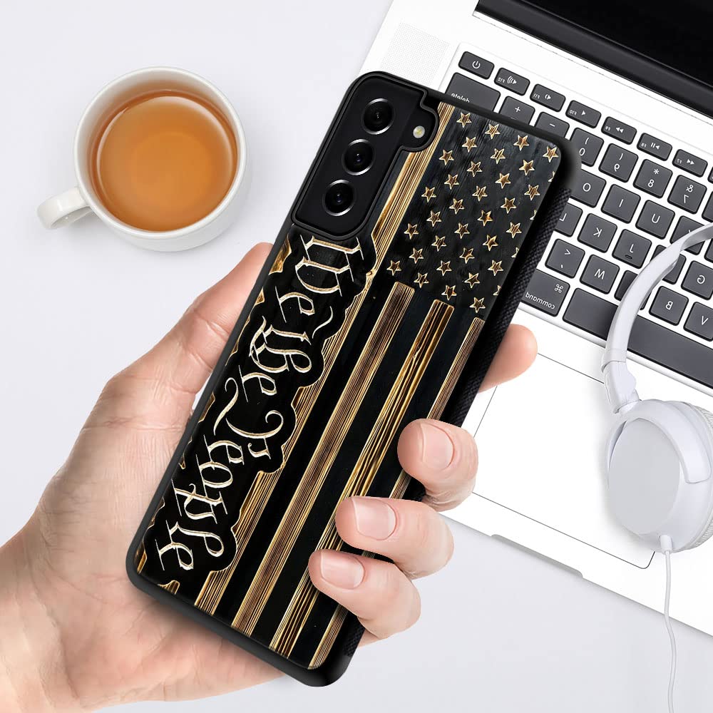 Daizag Compatible With Samsung Galaxy S21 Ultra Case,We The People Usa Flag Wood Grain American Flag For Man Woman, All Round Pr