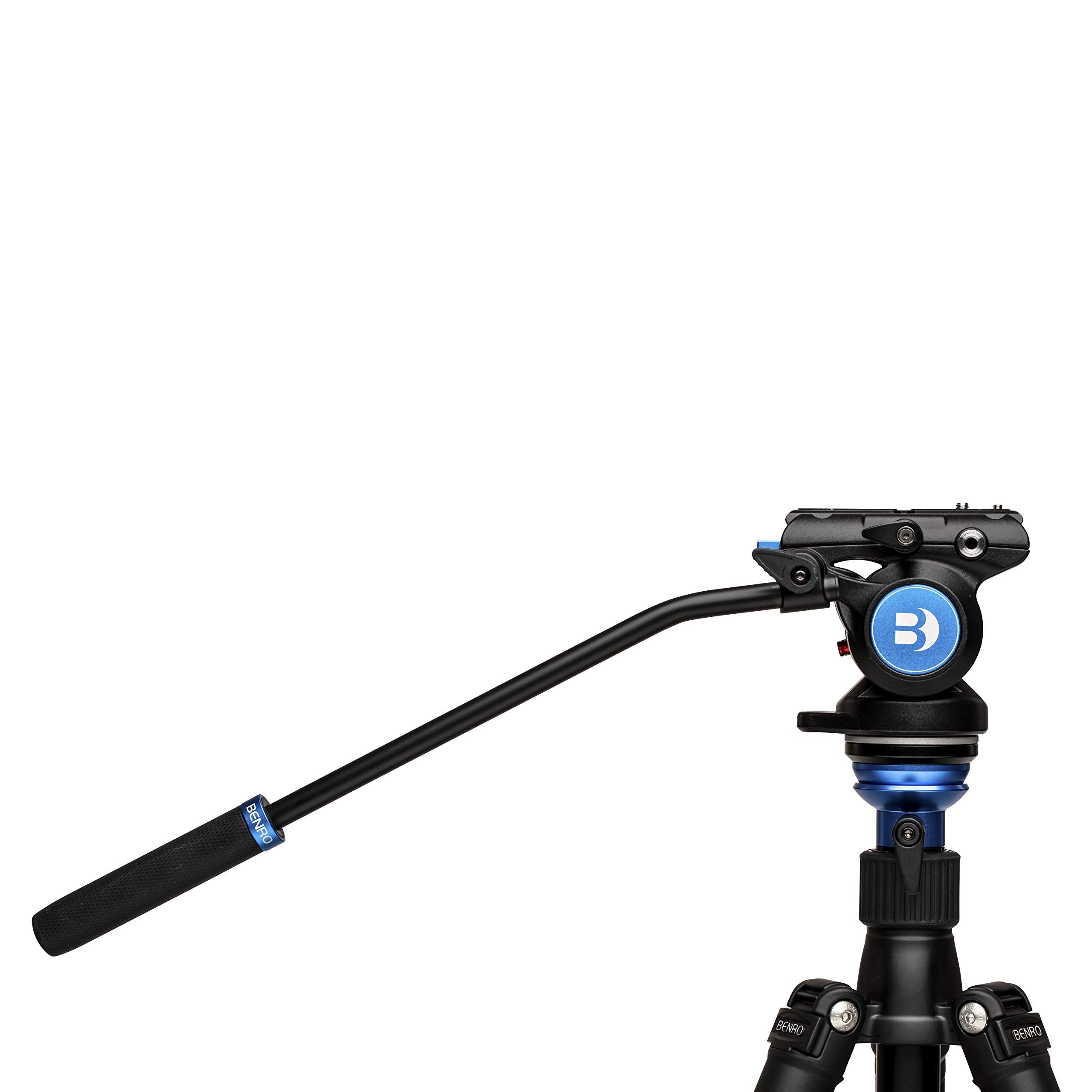 Benro S4 Pro Flat Base Fluid Video Head, 8.8 Lb Max, 2 Step Counterbalance (1&2), 1/4-20 Accessory Mounts, 3/8-16 Head Mount, W/