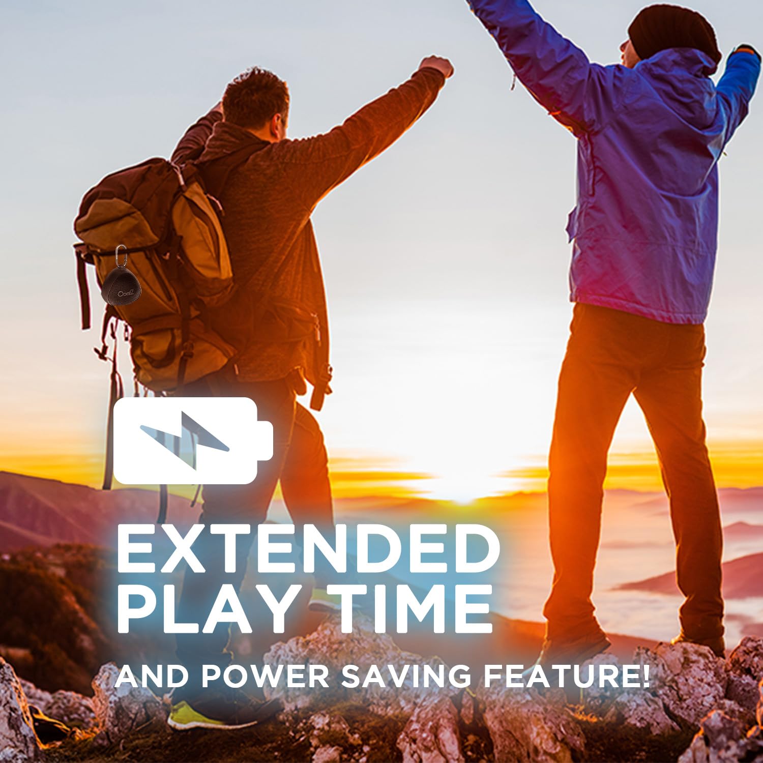 Oontz Clip Portable Wireless Bluetooth Speaker With Carabiner, 12W Ipx7 Waterproof Outdoor Travel Speaker