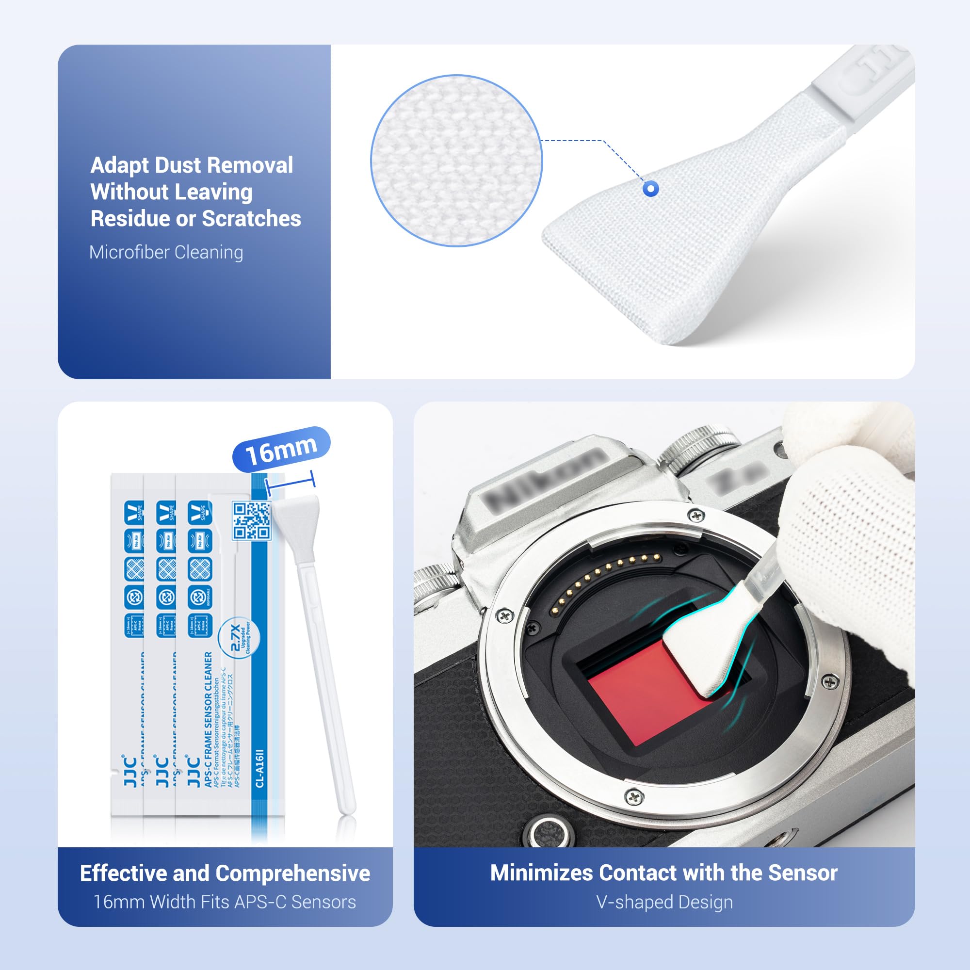 Upgraded Camera Sensor Cleanning Kit Cleaner Set With Bright Built In Light Cleaning Handle & 10Pcs 16Mm Aps C Sensor Cleaning S