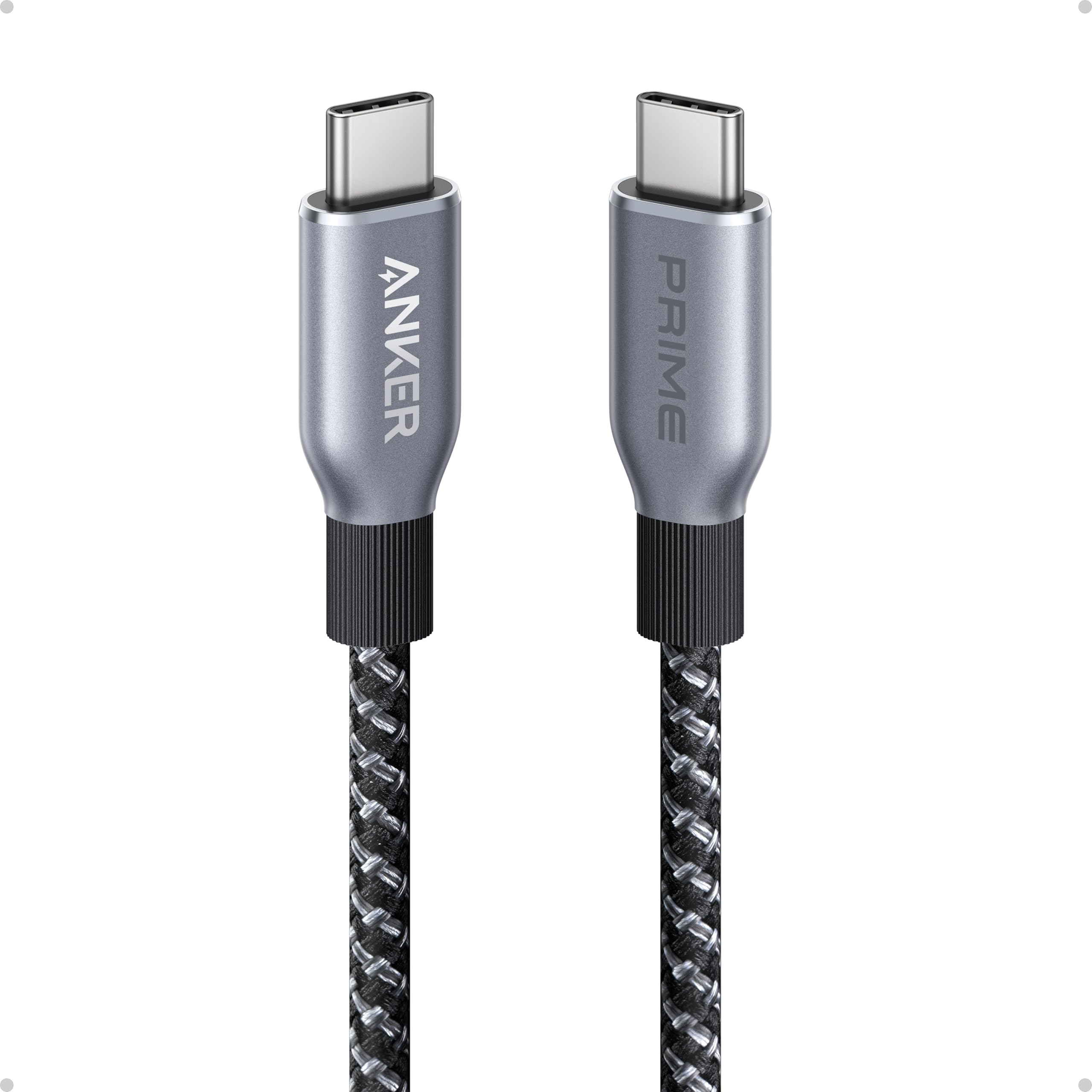 Anker Prime Usb C To Usb C Cable, 240W 3 Ft Fast Charging Usb C Cable, Upcycled Braided Nylon With 100 Year Bend Durability, Usb