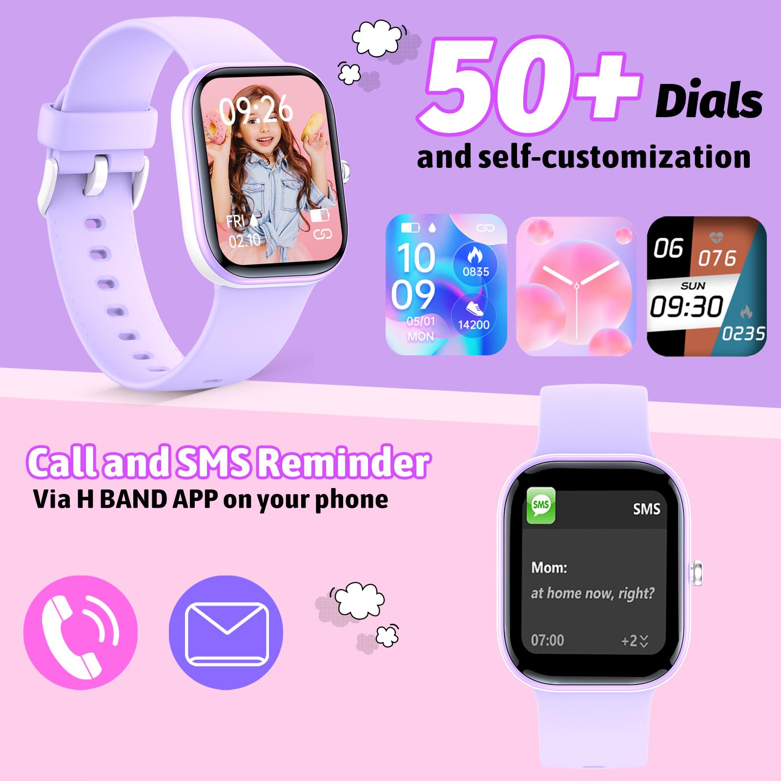 Nyonio Smart Kids Watch With Fitness Tracker No Phone/App Needed,19 Sport Mode,1.5 '' Diy Dial,Ip68 Waterproof,Sleep Monitor,Ped