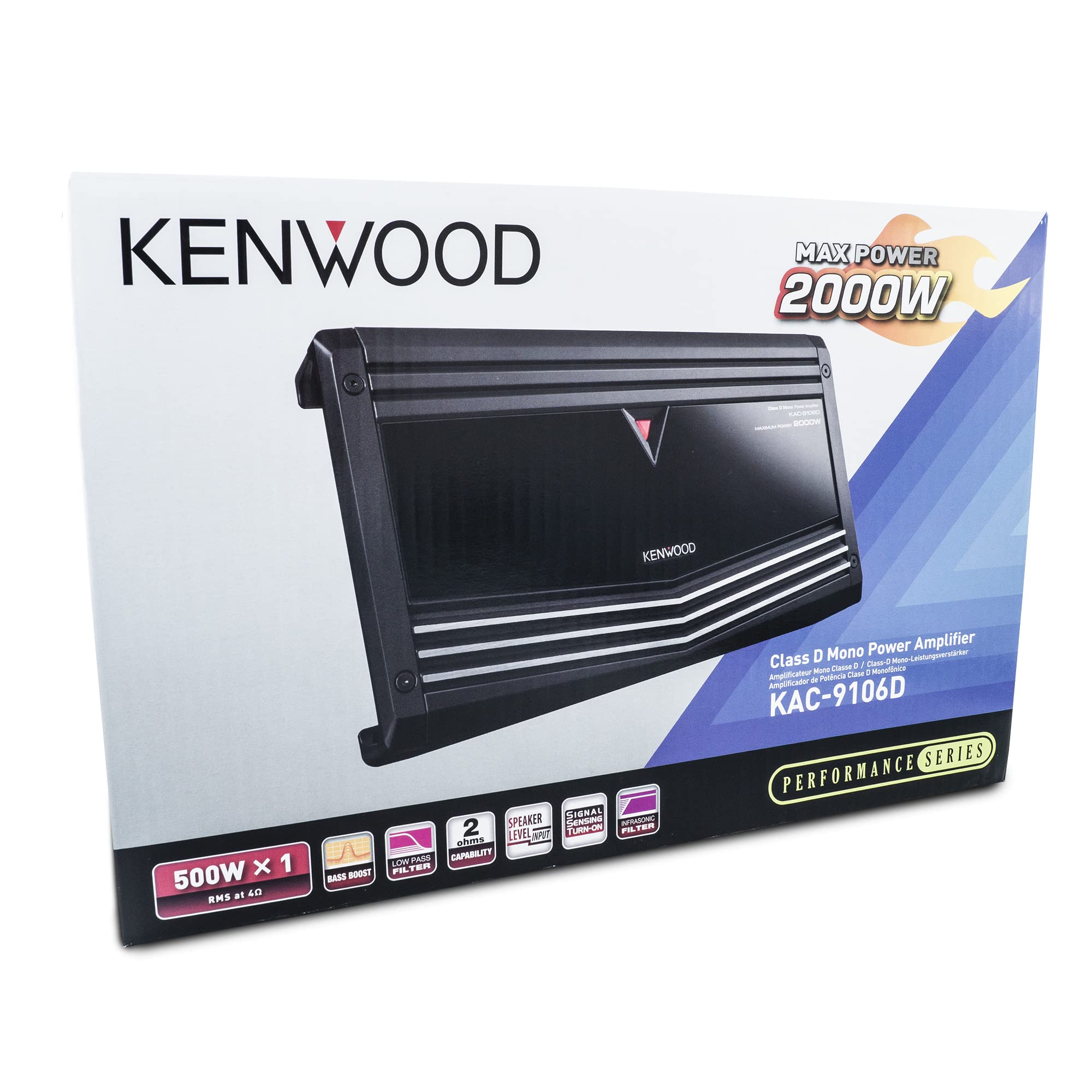 Kenwood Kac 9106D 2000W Monoblock Class D Car Audio Power Amplifier