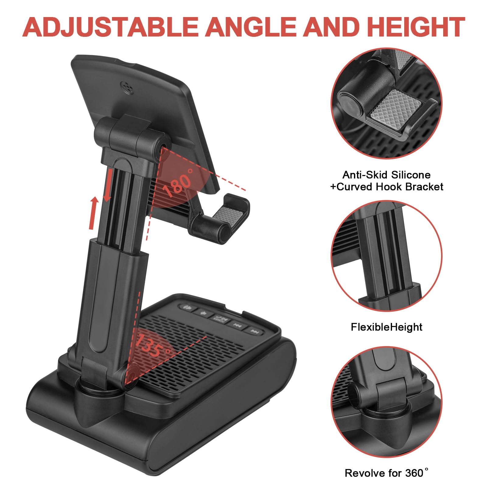 Gifts For Men,Cell Phone Stand With Wireless Bluetooth Speaker Hd Surround Sound For Home And Outdoors With Bluetooth Speaker Fo