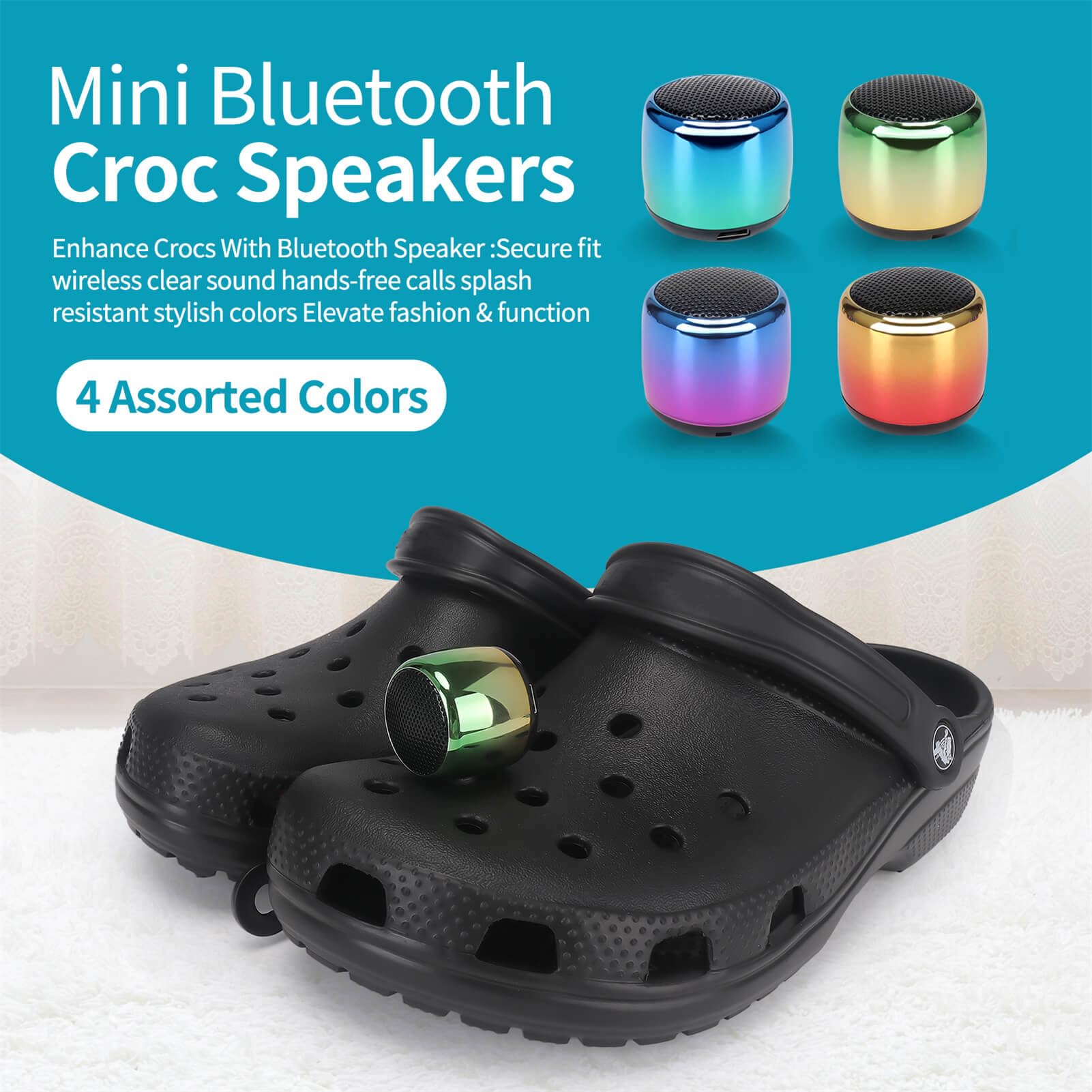 Uueenn Croc Speaker, Mini Speaker For Croc, Halloween Mini Speaker, Bluetooth Croc Charm, Green Yellow Fade