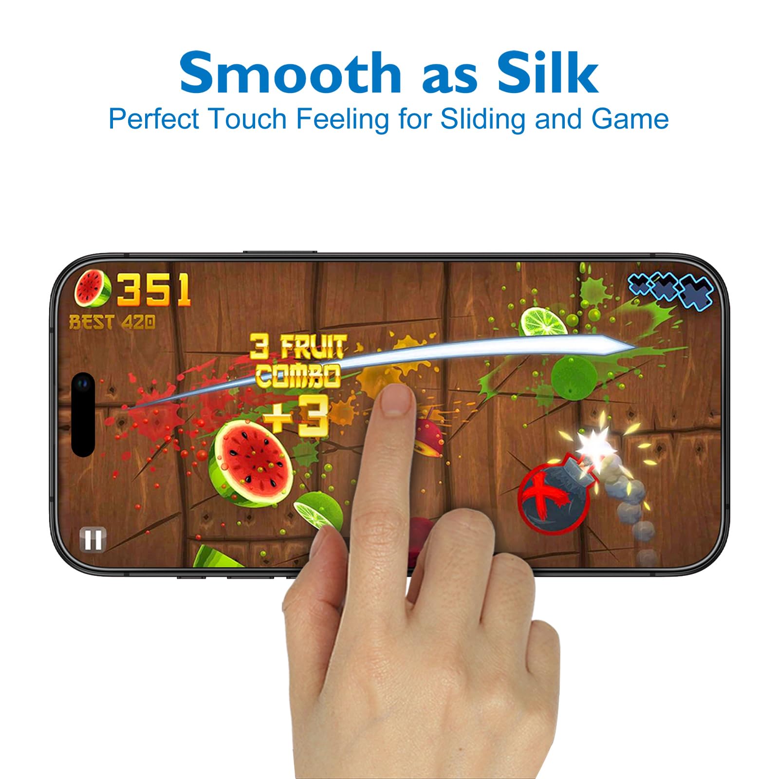 Mothca 2 Pack Matte Glass Screen Protector For Iphone 16 Pro Max[6.9 Inch] + 2 Pack Camera Lens Protector, Anti Glare & Anti Fin