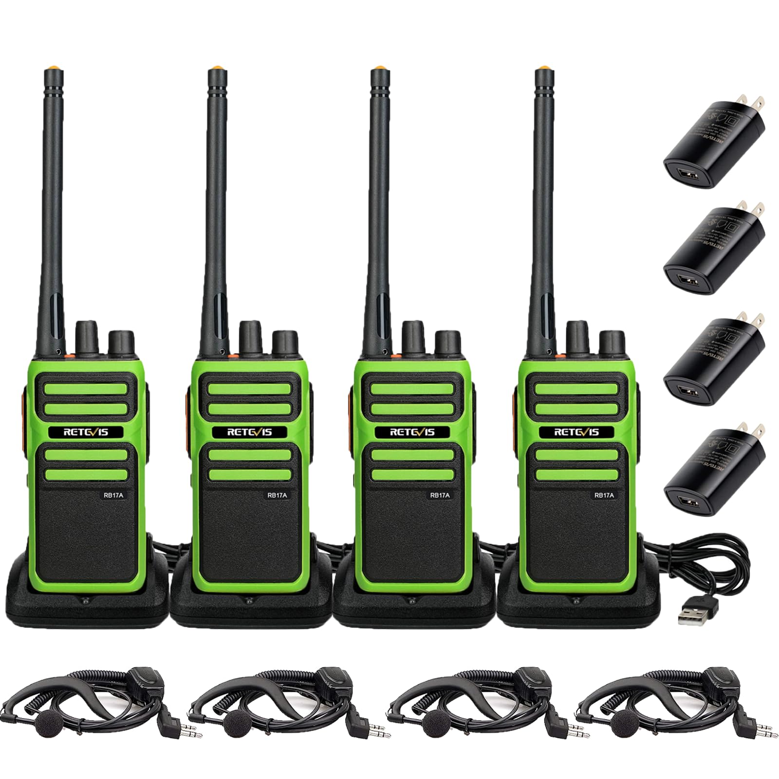 Retevis Rb17A Two Way Radios Long Range, 5 Watts Walkie Talkies, 2200Mah Rechargeable Battery, Repeater Capable, Walkie Talkie W