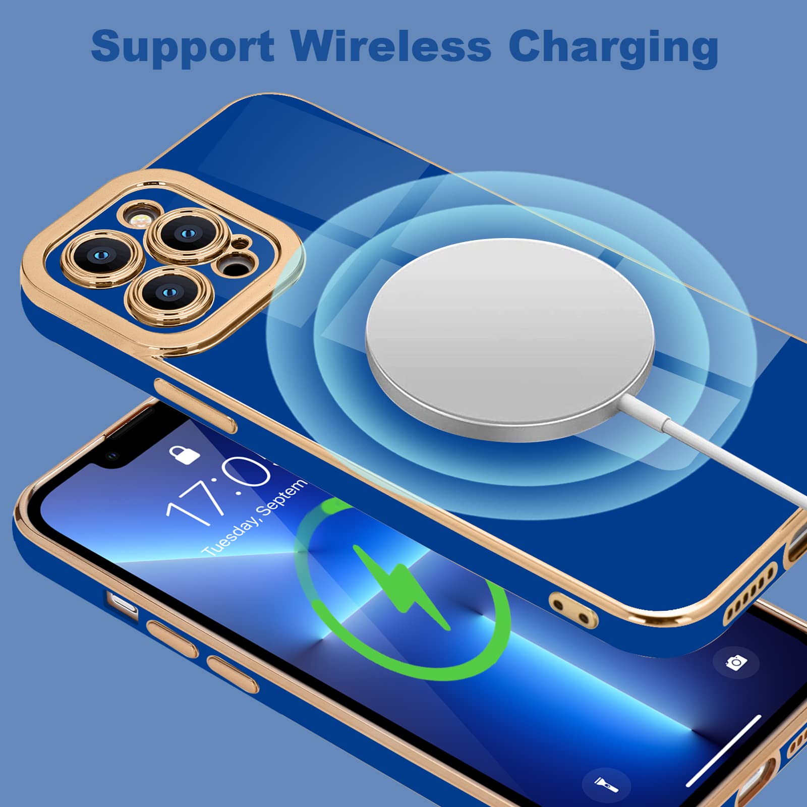 Lafunda For Iphone 13 Pro Case, Cute Slim Soft Silicone Shockproof Phone Cover For Women Girls Anti Scratch Protective Luxury Pr