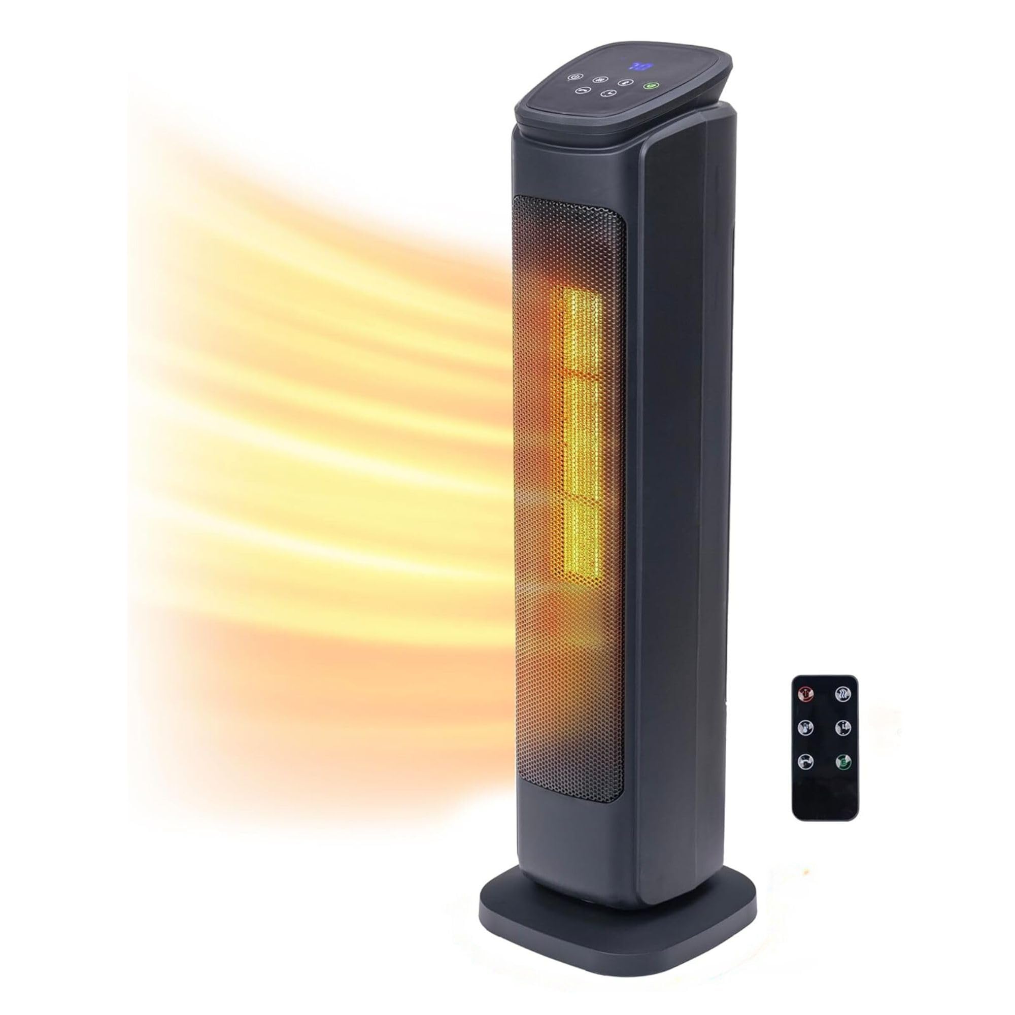 Comfort Zone Space Heaters for Indoor Use, 30 inch, Remote Control, Thermostat, 12H Timer, 50 Degree Oscillation, 4 Modes, Porta