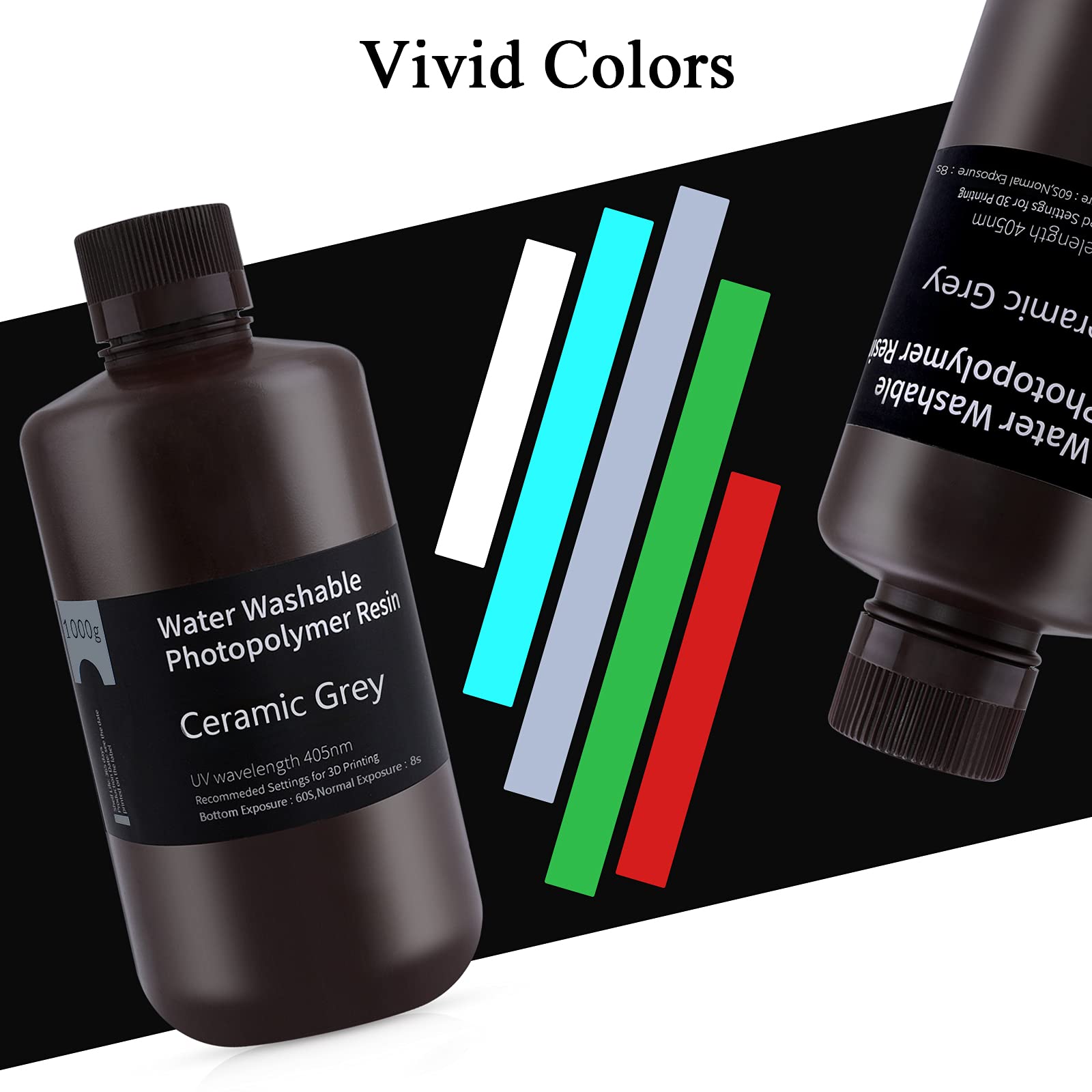 Elegoo Water Washable 3D Printer Resin, Rapid Resin 405Nm Lcd Uv Curing Standard Photopolymer Resin For Lcd 3D Printer Grey 1000