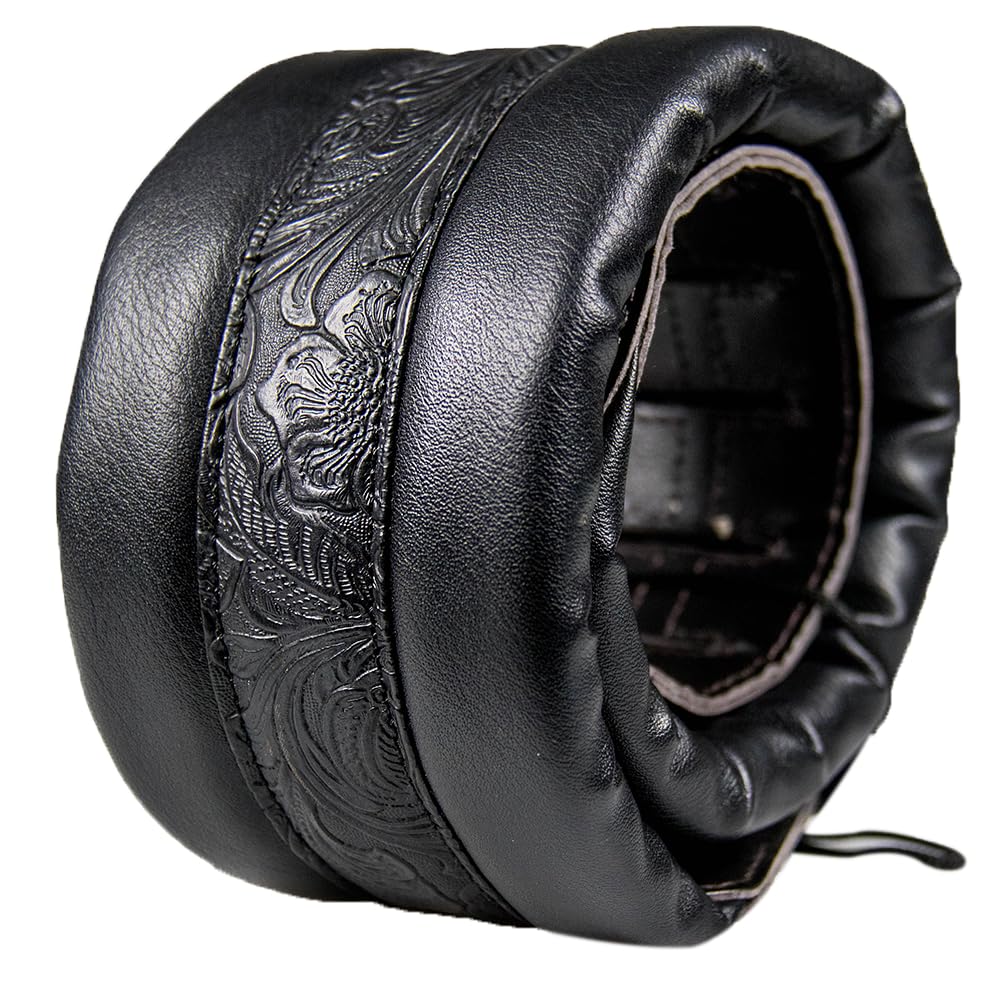 Neoprene Guitar Strap 3.4'' With Carbon Buckle, Leather Top & Back Soft For Bass, Electric Acoustic Guitar