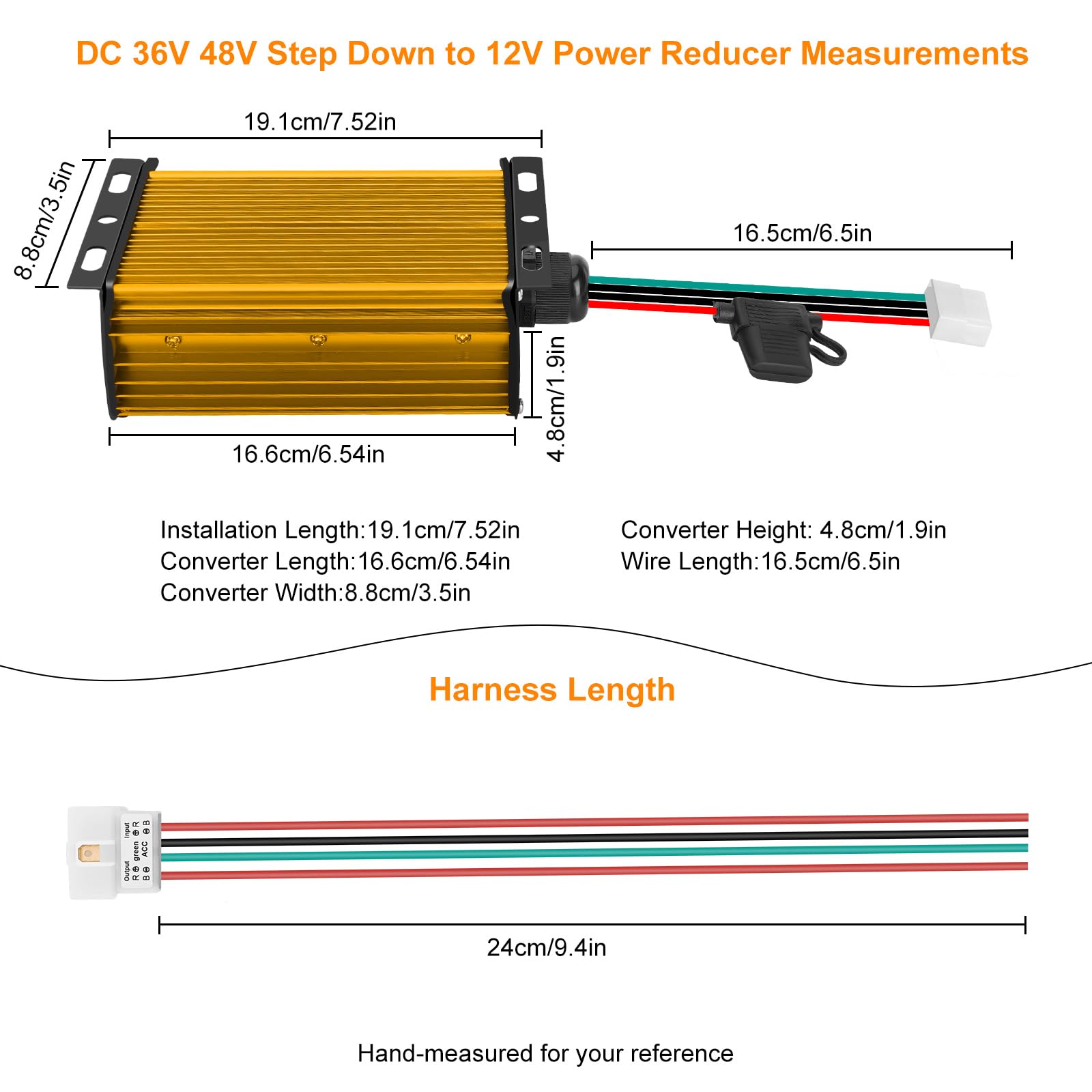 12V 30A 360W Dc Dc 96V 84V 72V 60V 48V 36V To 12V High Power Converter Voltage Reducer, Suitable For Golf Carts, Led Lights, And