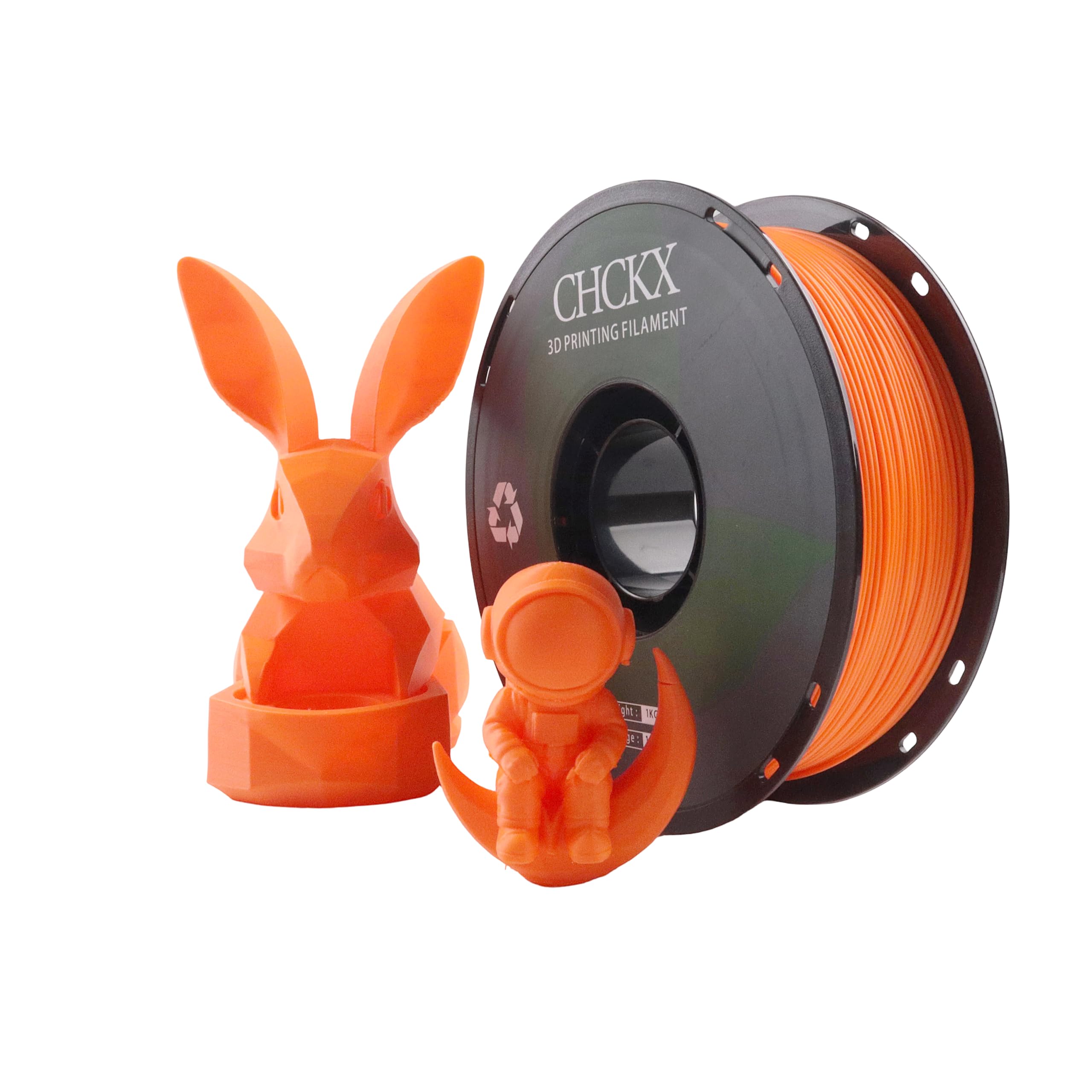 CHCKX PLA 3D Printer Filament, Dimensional Accuracy +/- 0.03 mm, 1kg Spool(2.2lbs), 1.75 mm Fit for Most 3D Printers,Orange