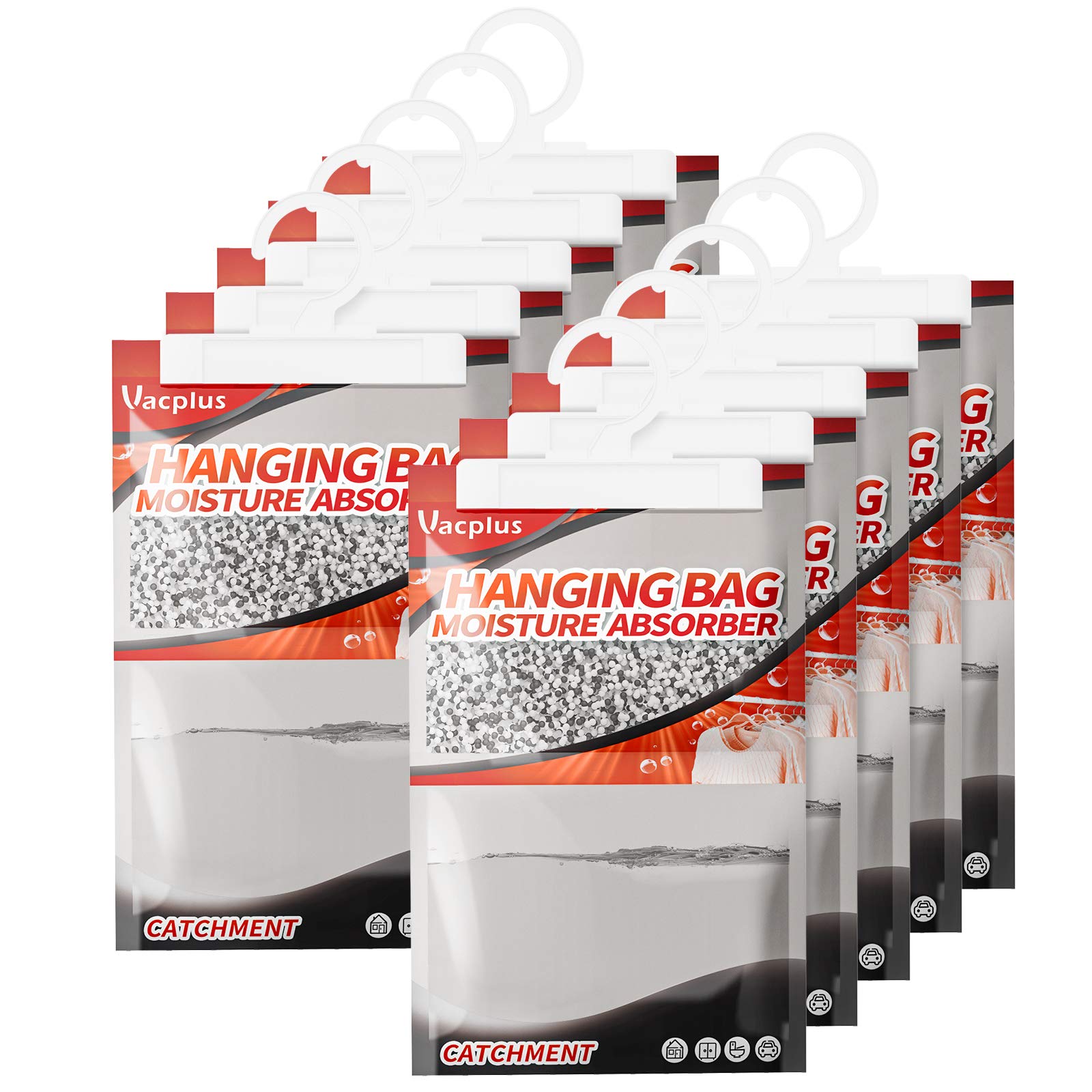 Vacplus Moisture Dehumidifier, Closet Dehumidifier Bags, Humidity Packs, Desiccant, Closet Dehumidifiers With Activated Charcoal