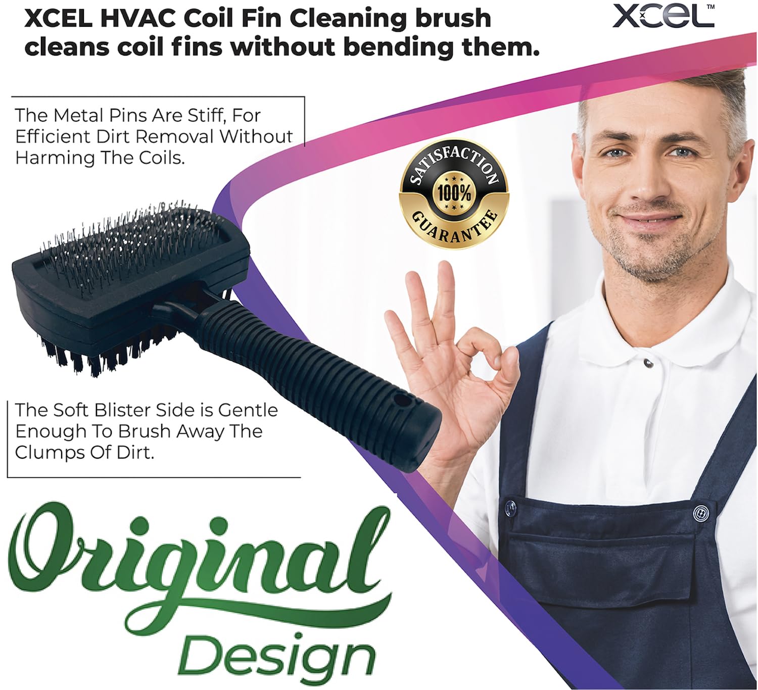 Next Generation Air Conditioner Evaporator Coil Fin Cleaning Brush V2 (Double Sided)   By Xcel