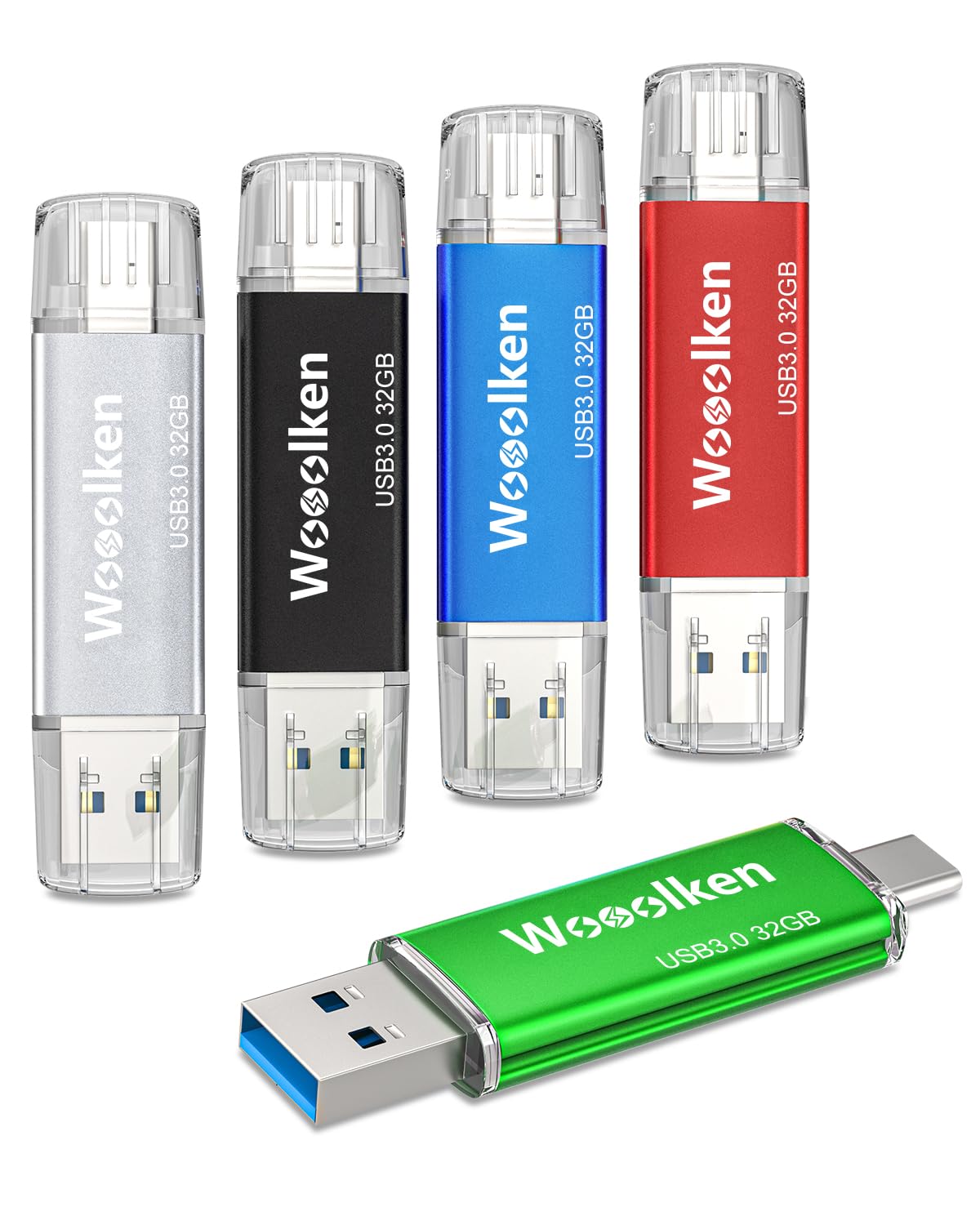 Usb C Flash Drive 32Gb, Wooolken Usb 3.0 Dual Drive Type C Flash Drive Thumb Drive Otg Usb Flash Drive For Iphone 15/Android Sma