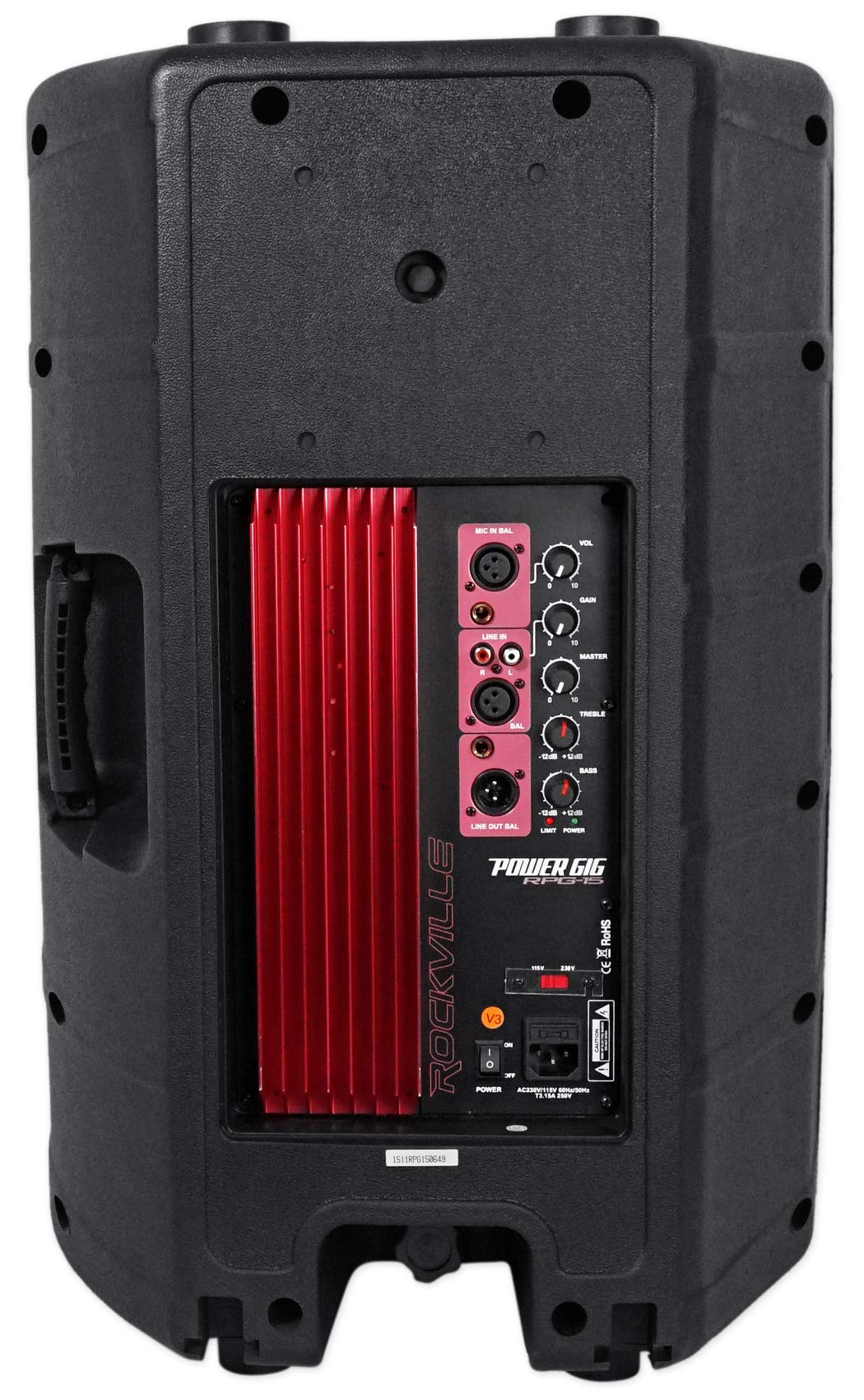 Rockville Rpg15 15'' Professional Powered Active 1,000W 2 Way Dj Pa Speaker+Stand