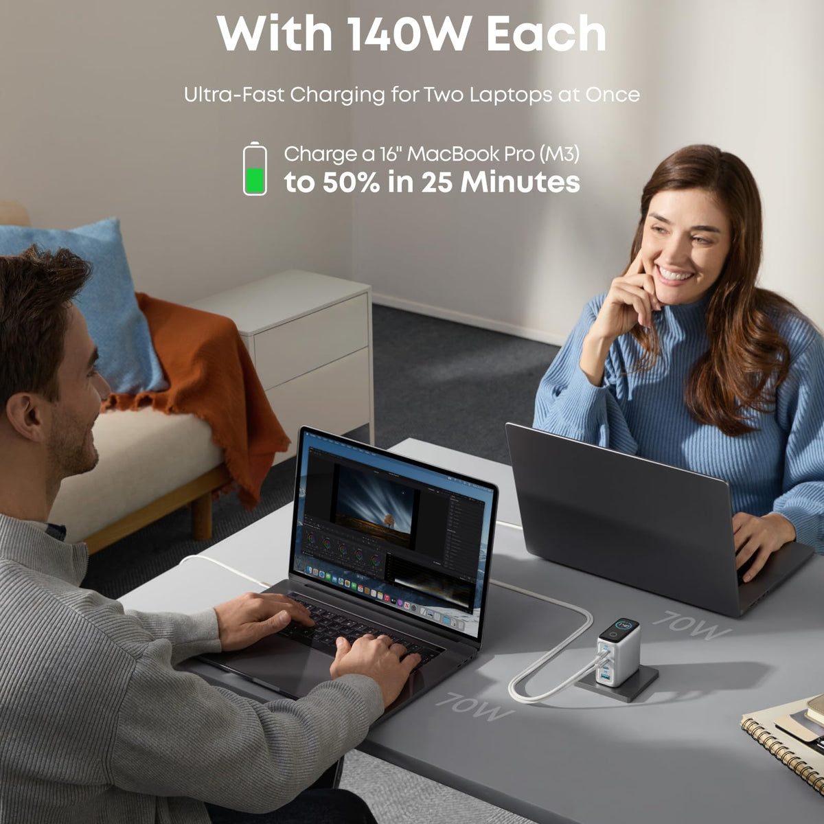 140W Usb C Charger, Anker Laptop Charger, 4 Port Multi Device Fast ...
