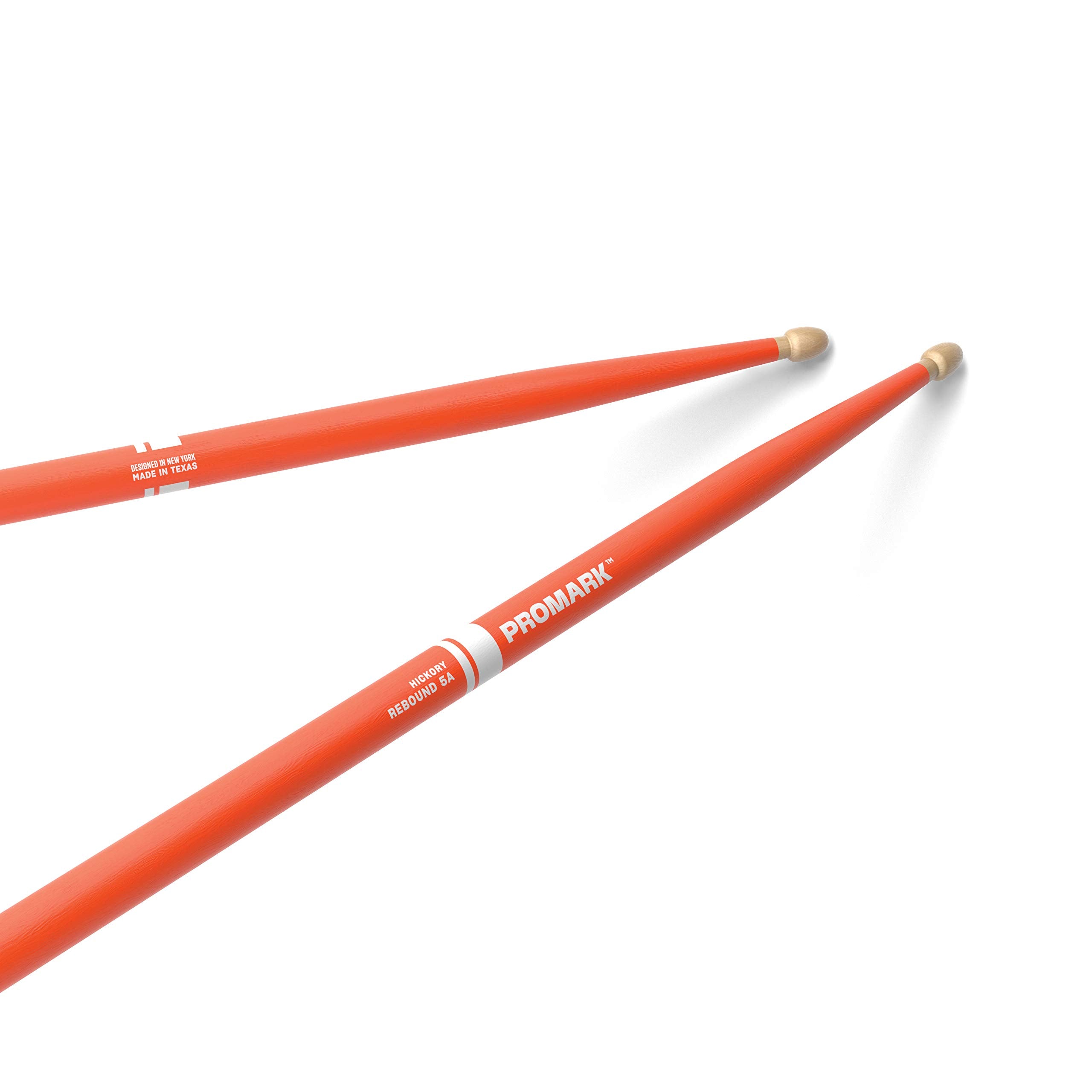 ProMark Rebound 5A Painted Orange Hickory Drumsticks, Acorn Wood Tip, One Pair
