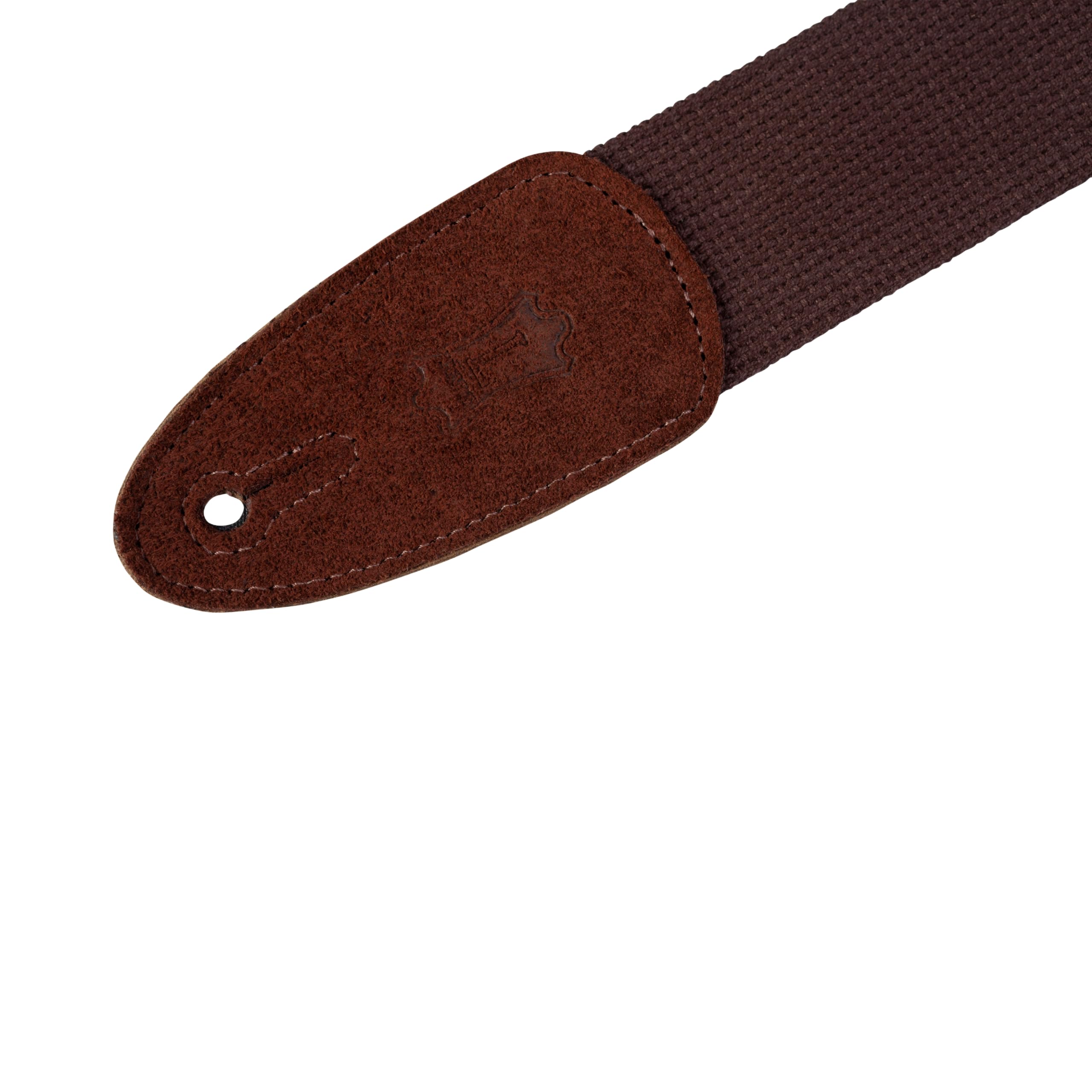 Levys Leathers Mc8-Brn 2 Cotton Guitar Strap With Suede Ends And Tri-Glide Adjustment. Adjustable To 58; Brown