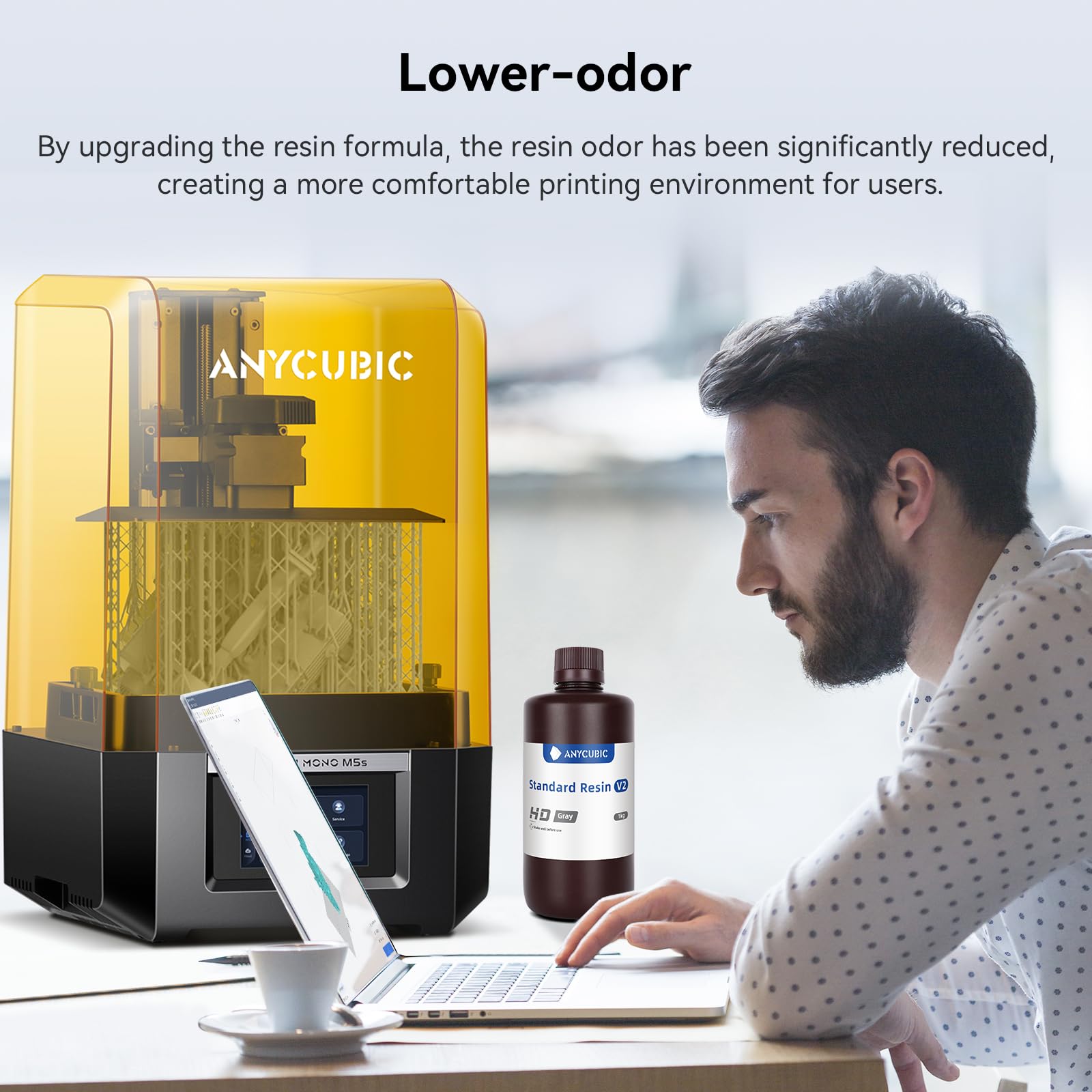 Anycubic 3D Printer Resin, Upgraded 8K Standard Resin V2, Enhanced Toughness And Strength, Lower Odor, High Precision 3D Printin