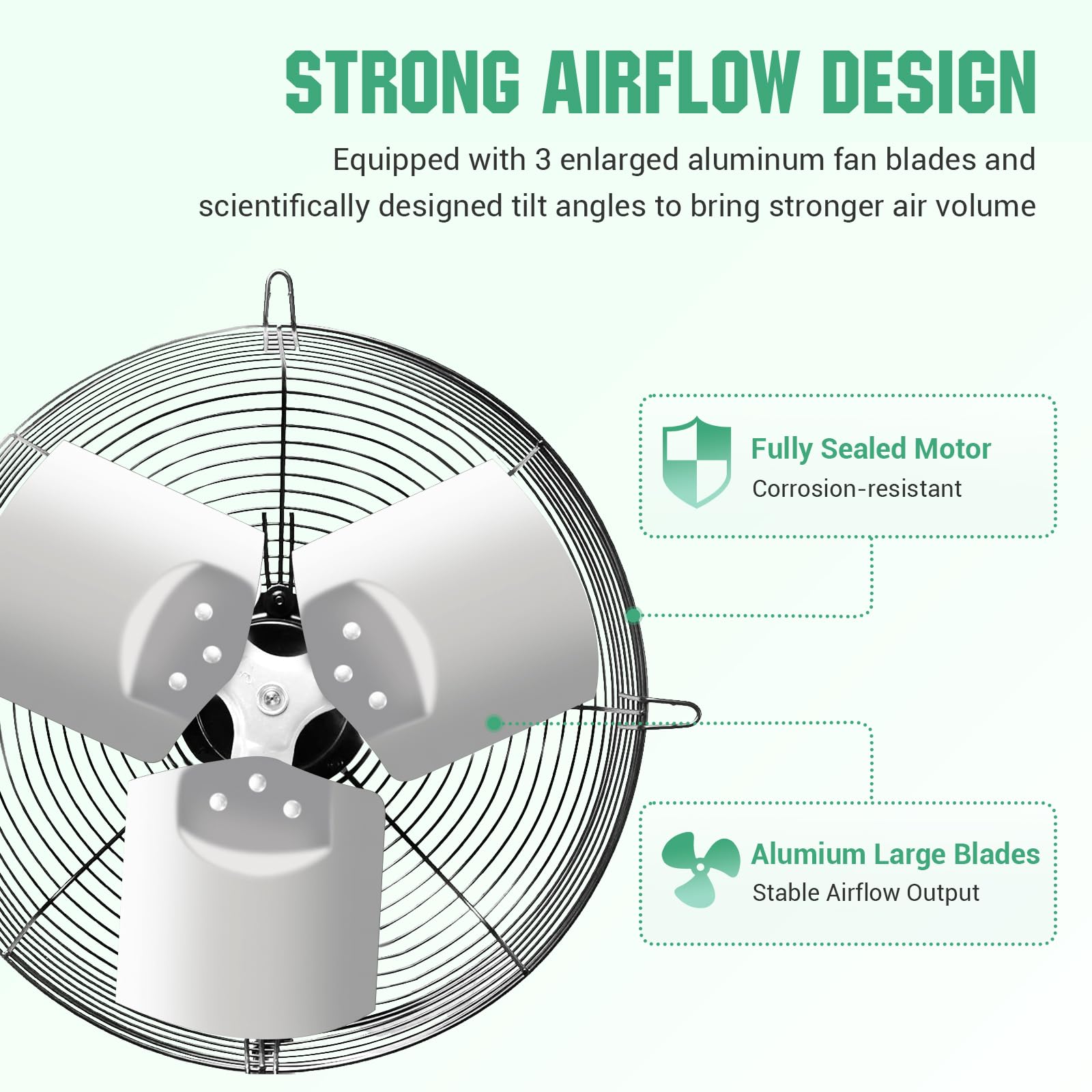 Fareast 12 Inch Garage Exhaust Fan Wall Mounted, Automatic Shutter, Wall Exhaust Fan With Adjustable Speed Controller, 1130 Cfm,