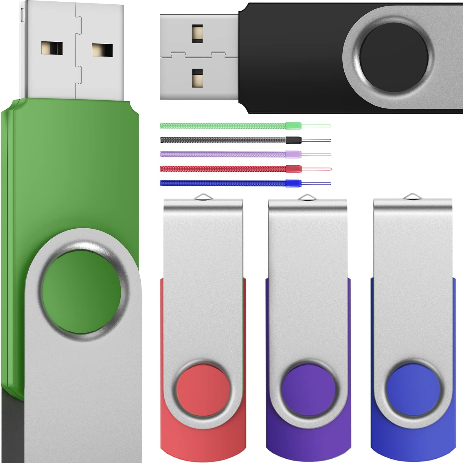 Flash Drive 8Gb Usb 3.0 Bulk 5 Pack Thumb Drives   Foldable 8 Gb Usb3.0 Memory Stick Multipack Zip Drives Data Storage   Portabl