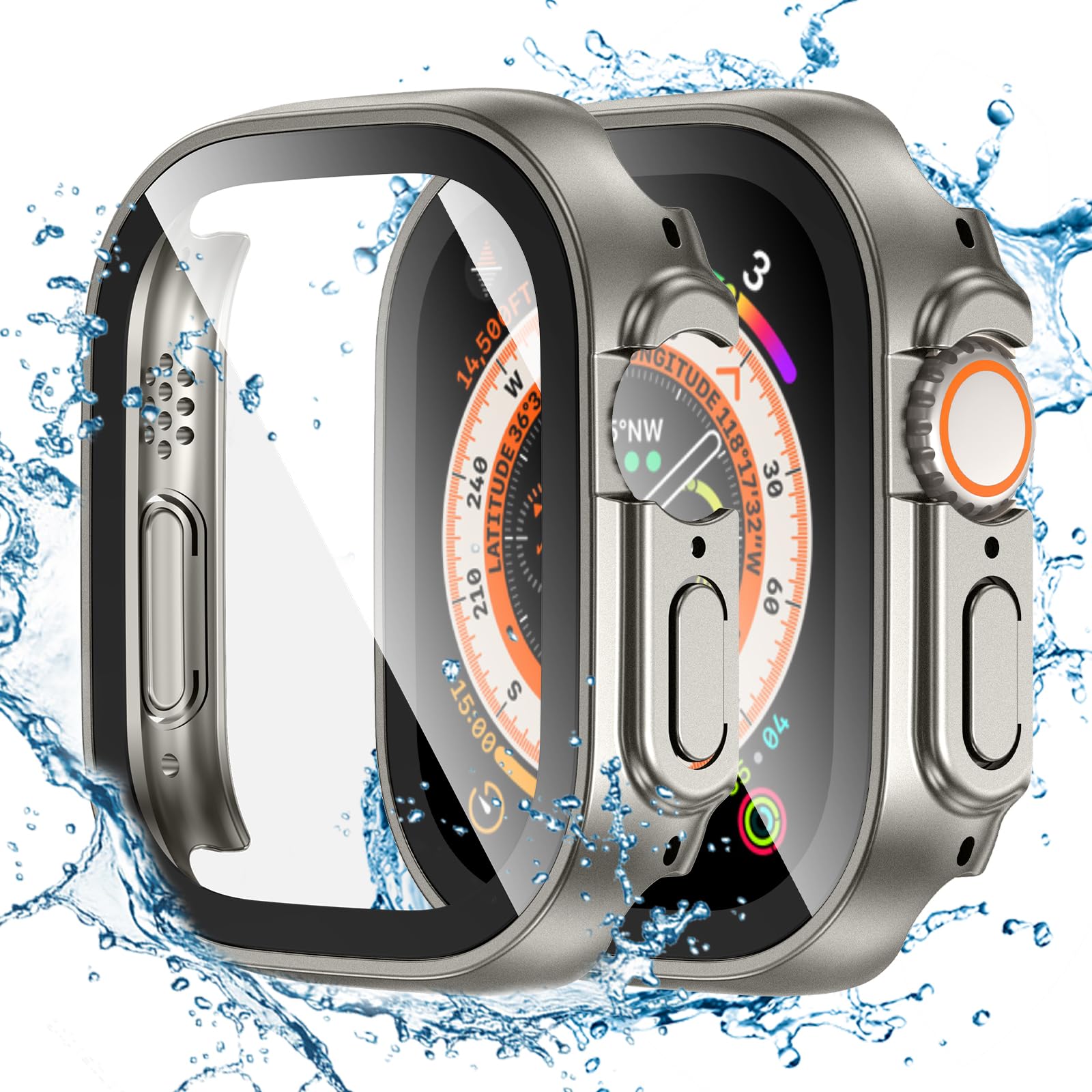 Tensea For Waterproof Apple Watch Ultra2/Ultra Screen Protector Case 49Mm Accessories, Iwatch Protective Pc Face Cover Built In