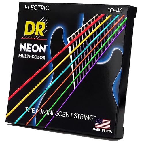 Dr Strings Hi Def Neon   Multi Color Silver Plated/Nickel Plated Electric Guitar Strings, 10 46
