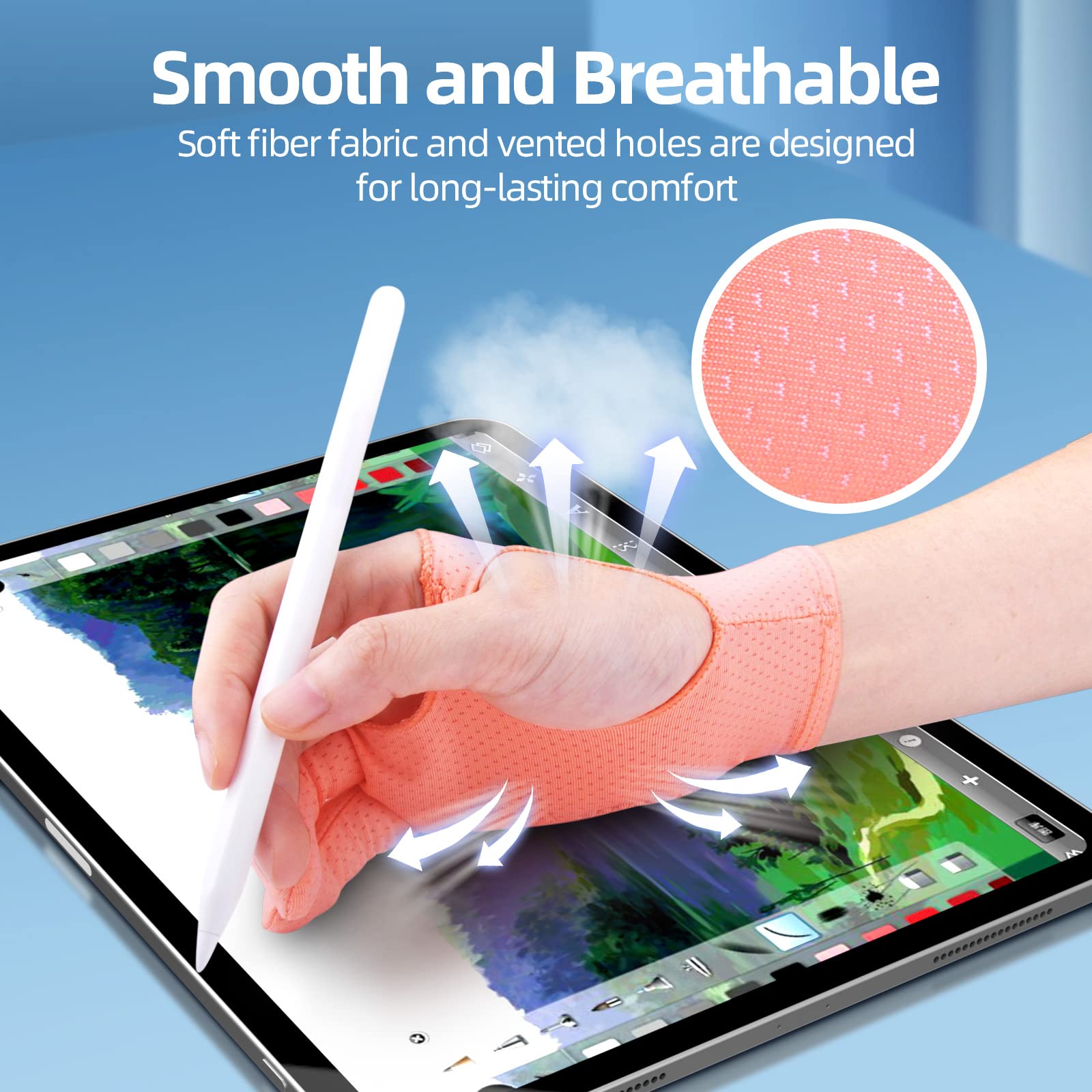 Artist Drawing Glove For Women [2 Pack Pink] 3 Layer Palm Rejection Right/Left Hand Digital Graphic Tablet Ipad Art Gloves Two F