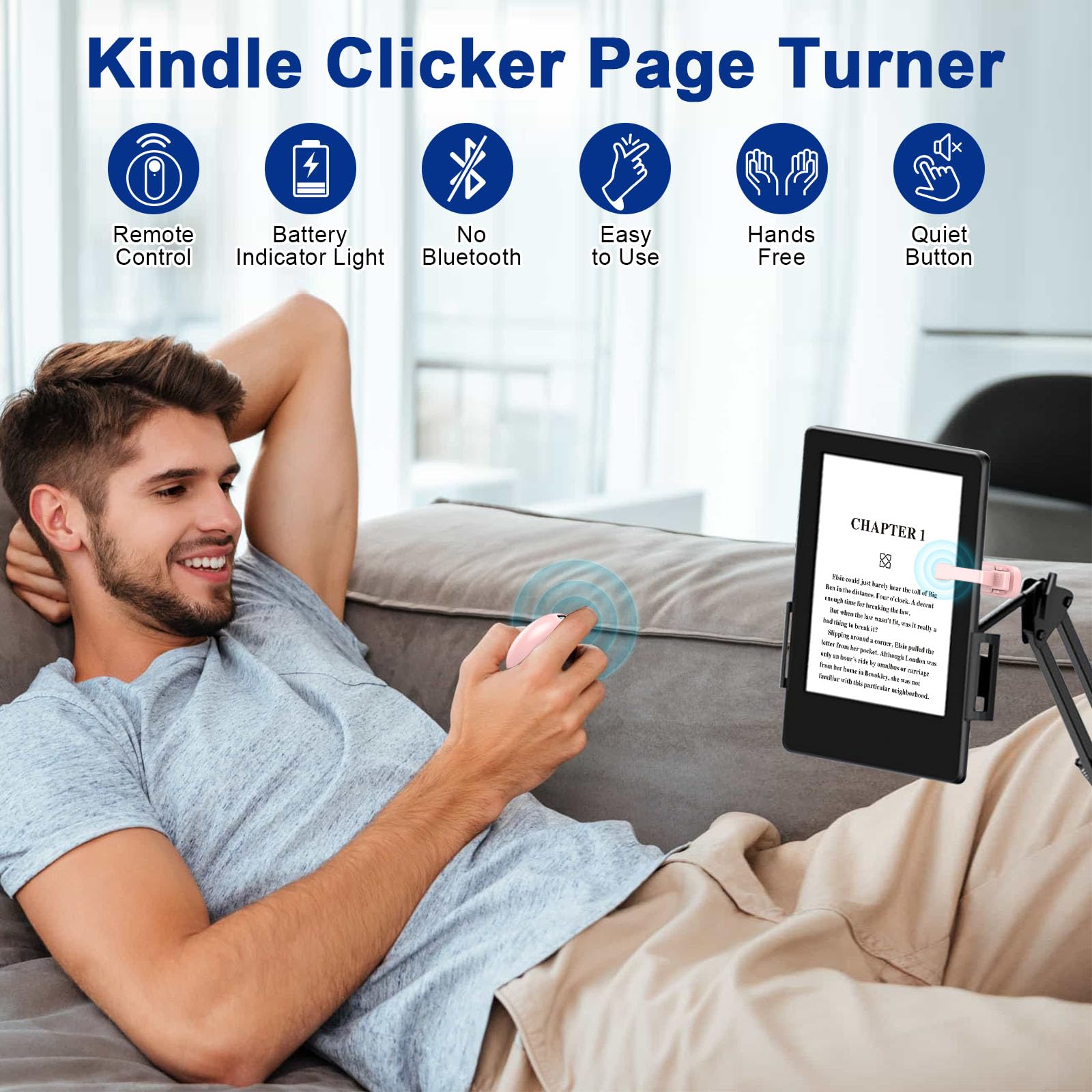 Rf Remote Control Page Turner For Kindle Paperwhite,Kobo,Surface,Ipad Reading Comics/Novels,Iphone,Android Devices,Suitable For
