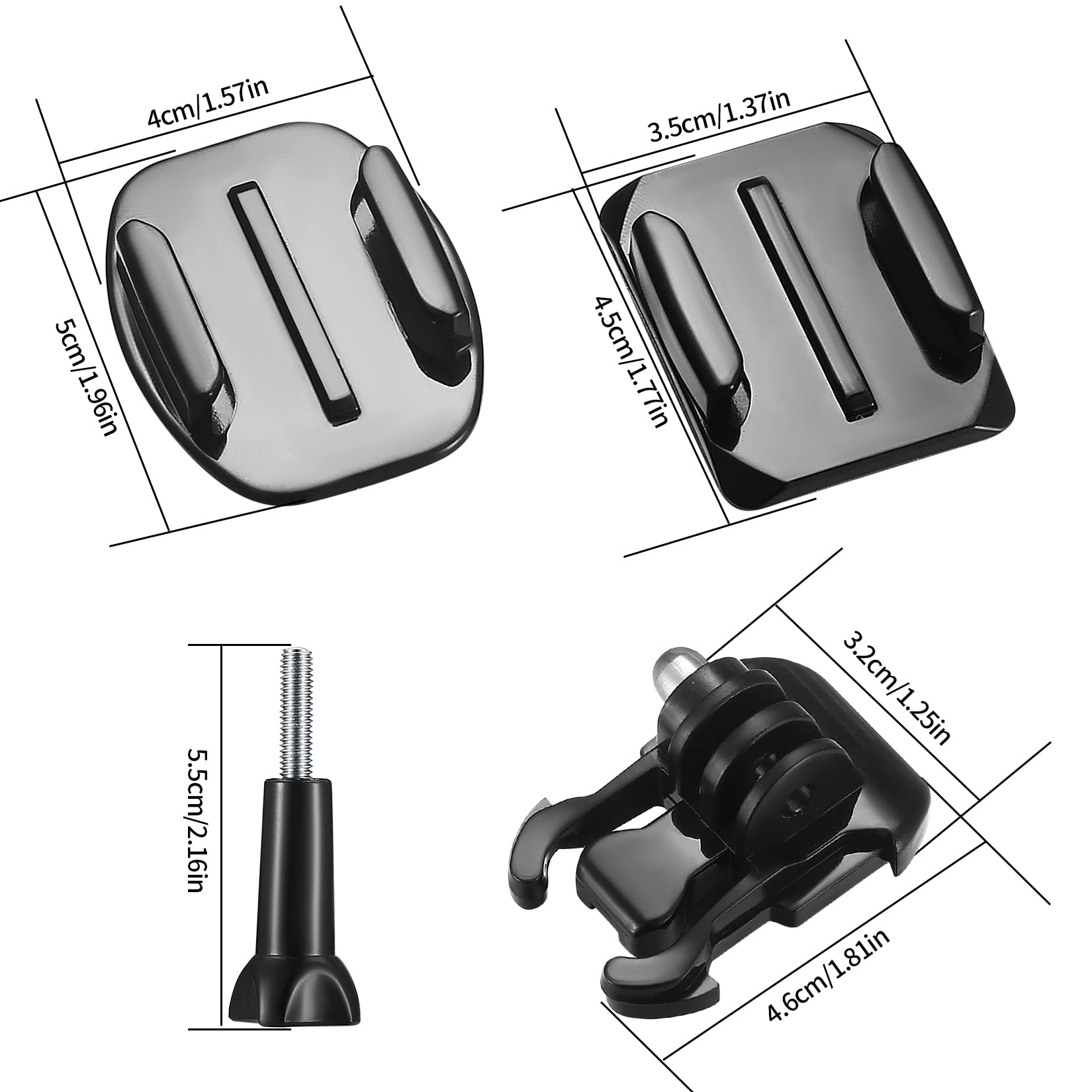 Fulushouxi 18 Set Helmet Adhesive Sticky Mount, Compatible With Gopro Hero 10/9/8/7, Fusion, 6/5/4, Session, Action Camera