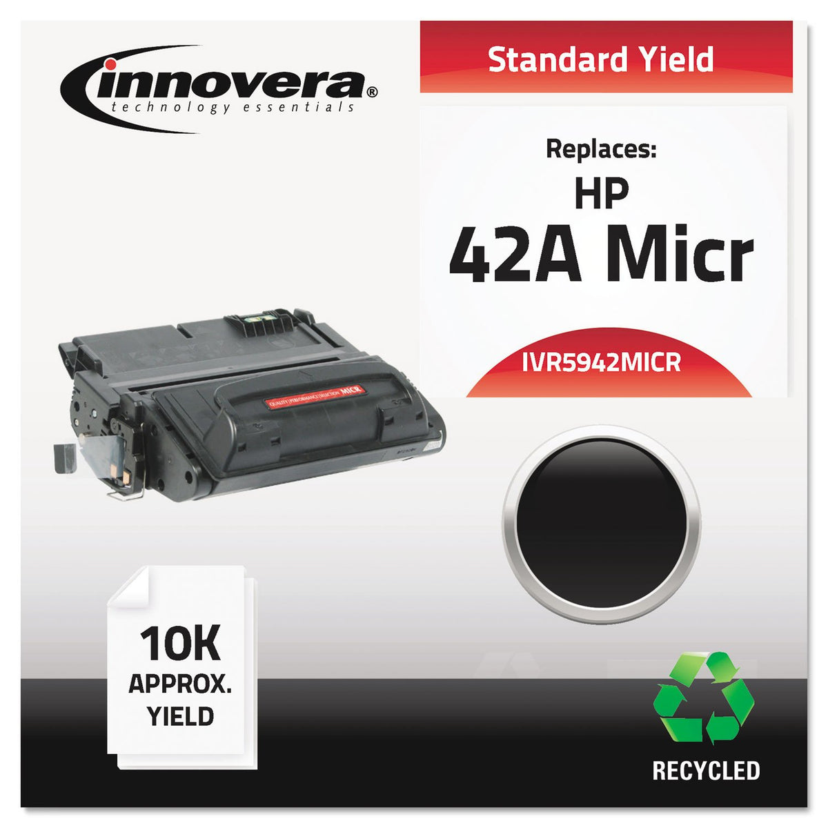 Innovera Remanufactured Black Micr Toner, Replacement For 42Am (Q5942Am), 10,000 Page Yield