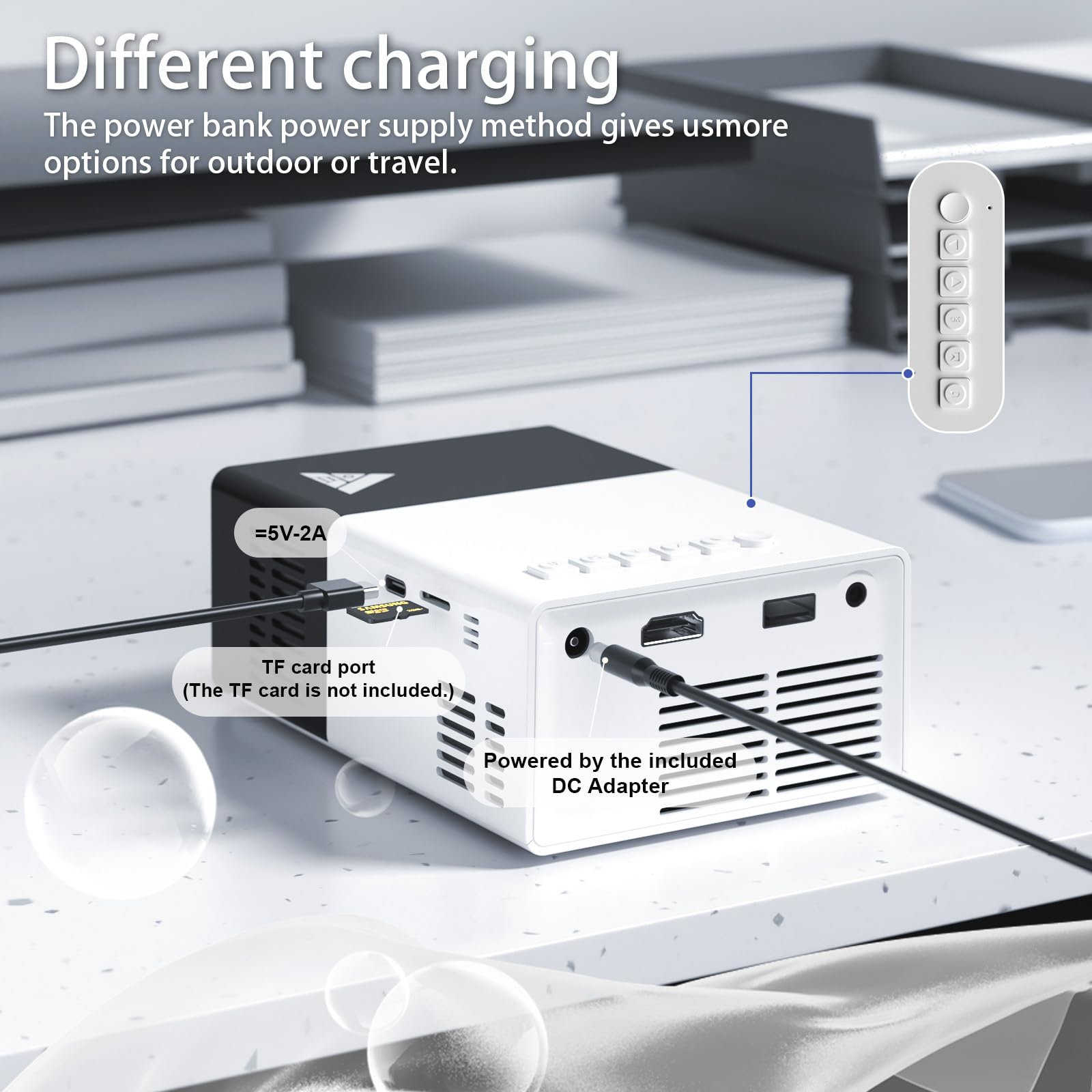 Khq Mini Projector With Wifi Portable Projector Support 1080P 170'' Mini Hd Movie Projector, Outdoor Projector Compatible With P