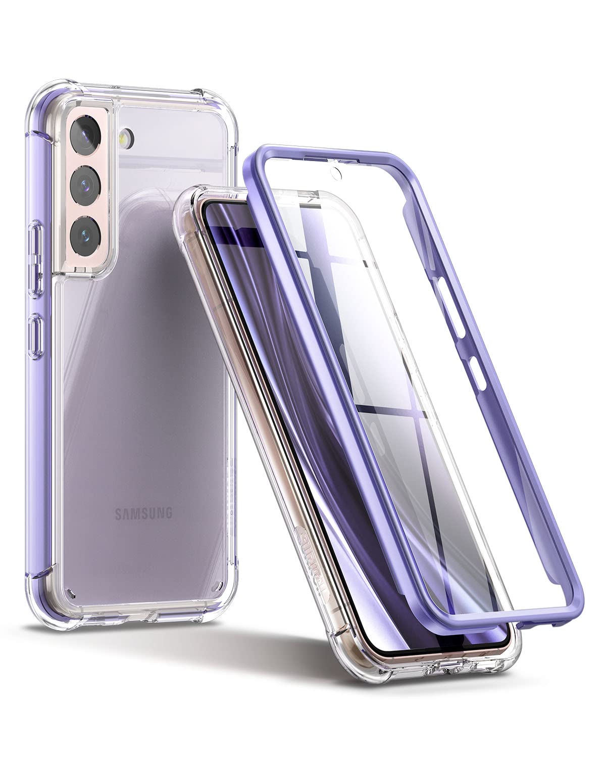 Suritch For Samsung Galaxy S22+ Plus Clear Case 6.6'' (Only), [Built In Screen Protector] Full Body Protective Hard Shell+Soft T