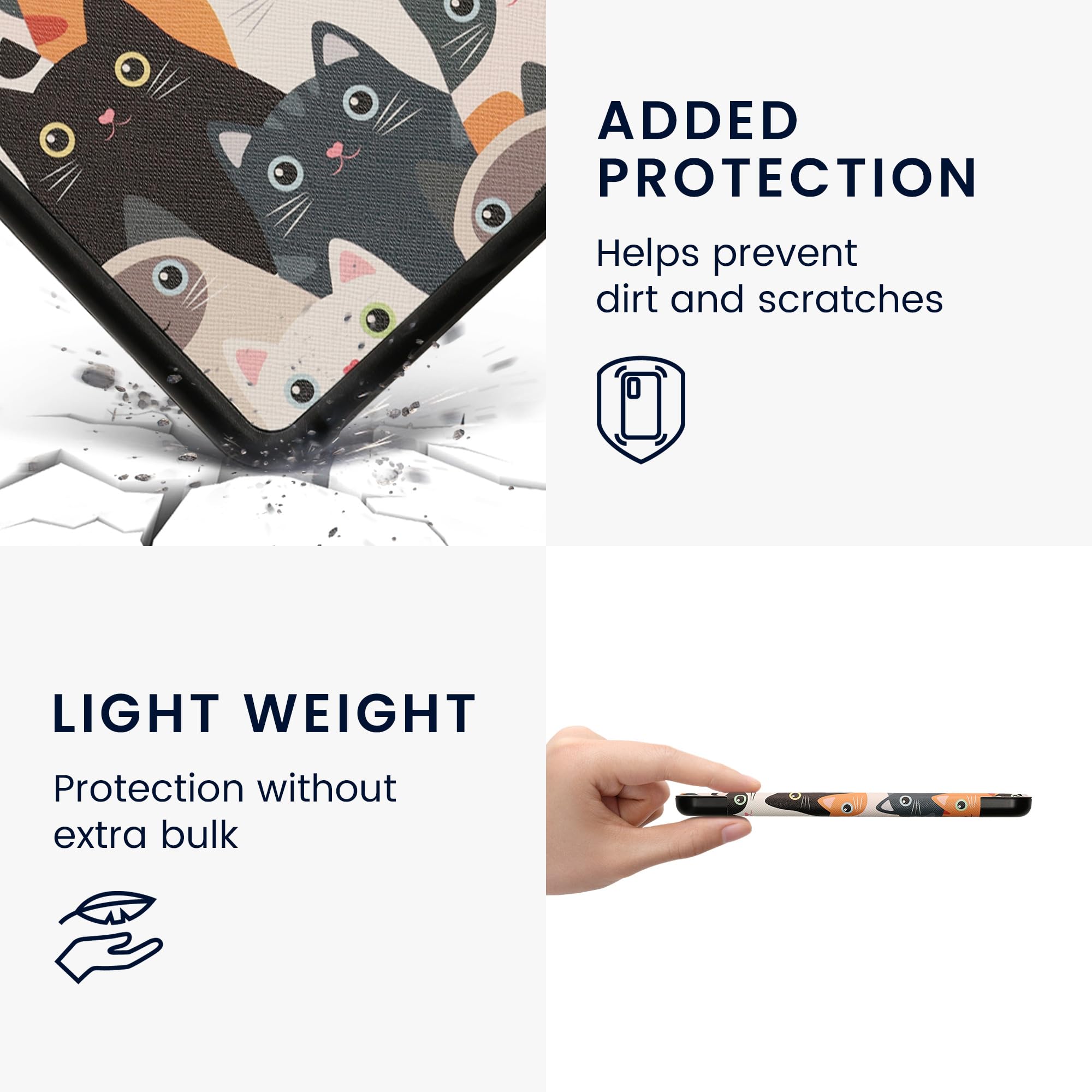 Kwmobile Case Compatible With Barnes & Noble Nook Glowlight 4 Plus Case   Ereader Cover   Cats Orange/Black/White