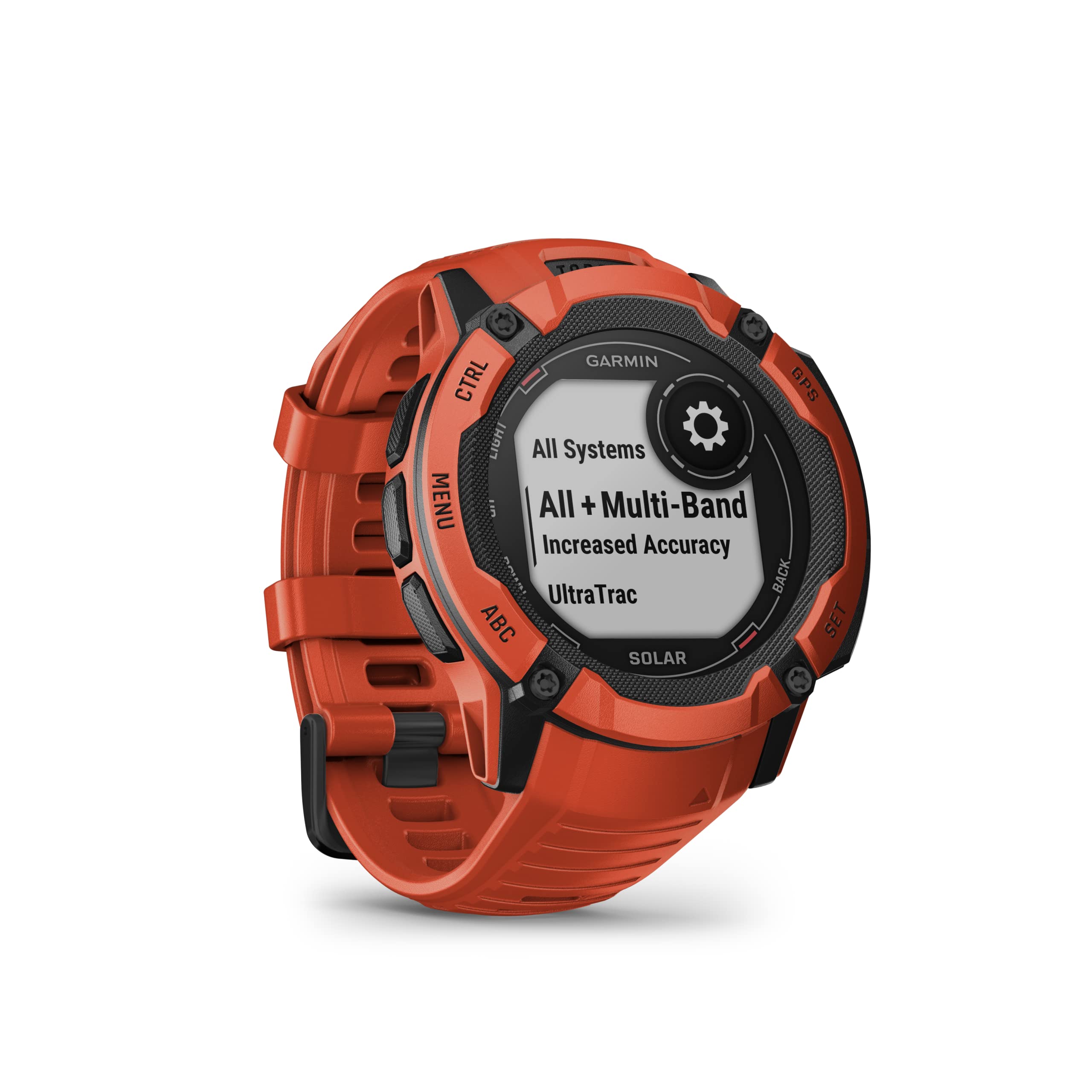 Garmin Instinct 2X Solar, Rugged Gps Smartwatch, Built-In Flashlight, Solar Charging Capability, Multi-Band Gnss, Flame Red