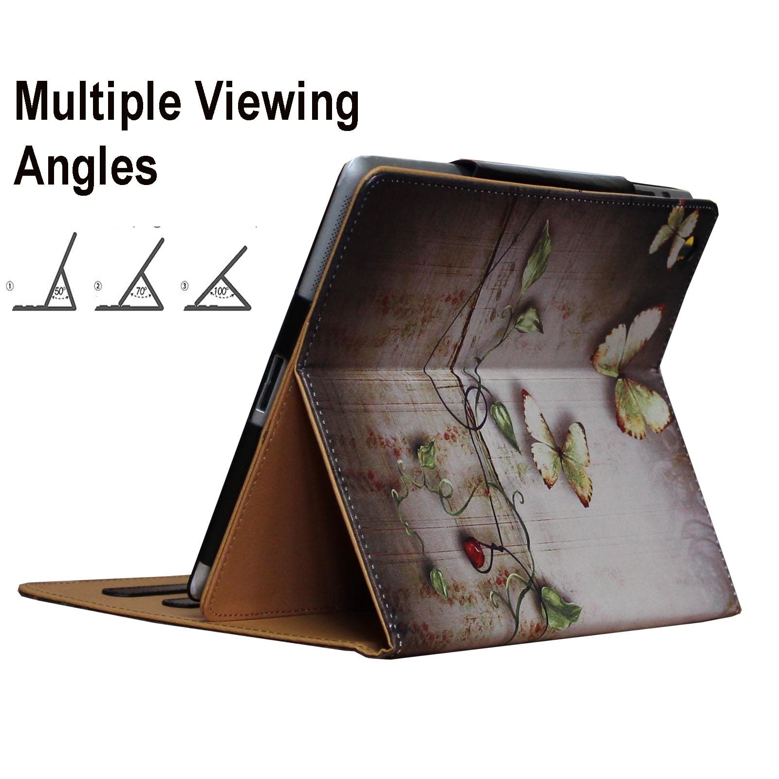 Jytrend Case For Ipad Air 11 Inch 6Th Gen(M2 2024) /10.9 Air 5Th /Air 4Th Generation, Folio Stand Magnetic Smart Cover With Pocket For Air 6/5/4 A2902 A2903 A2588 A2589 A2316 A2324 (Butterfly Flower)