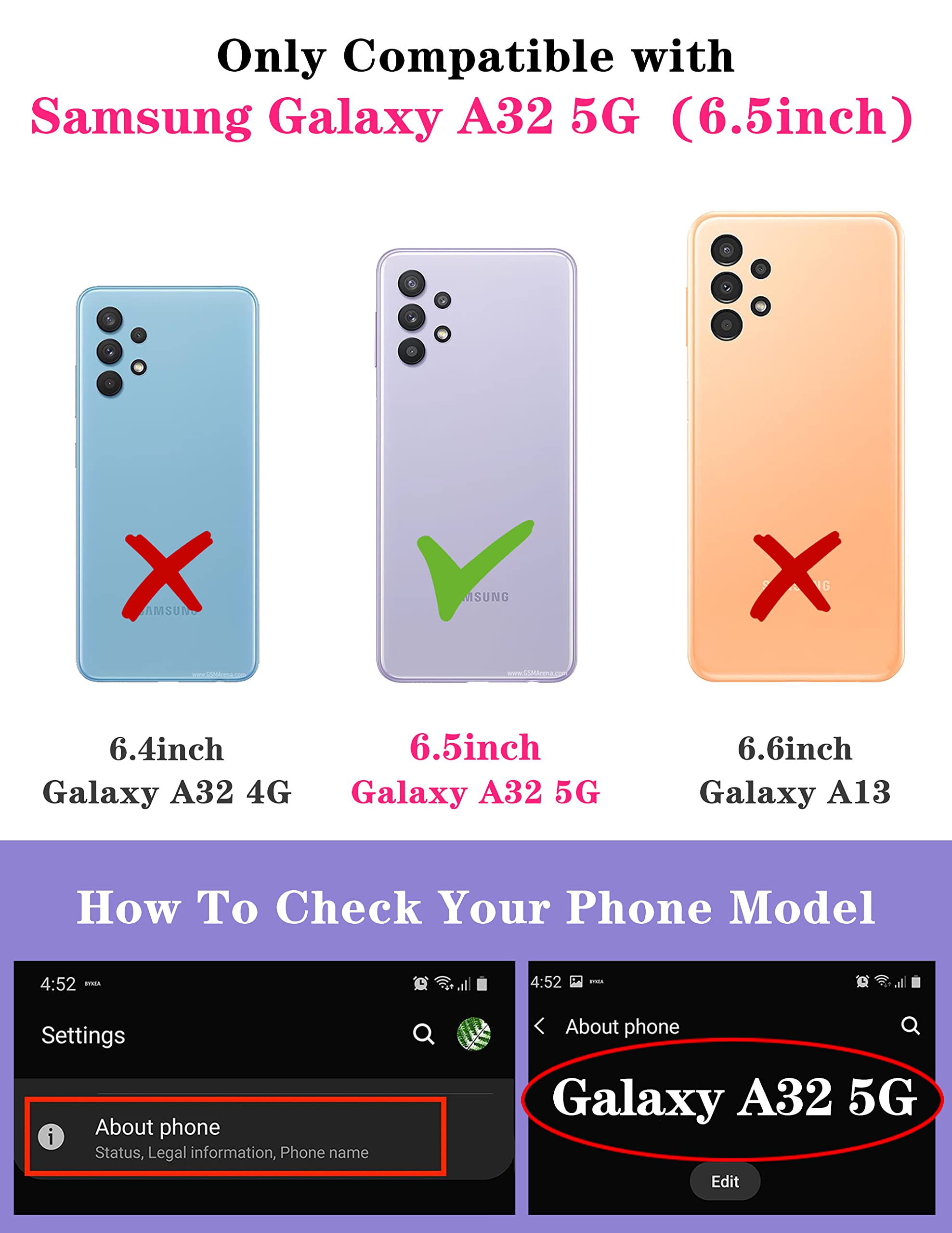 Goocrux (2In1 For Samsung Galaxy A32 5G Case Sunflower Floral For Women Girls Girly Phone Cover Cute Flowers Design With Slide C