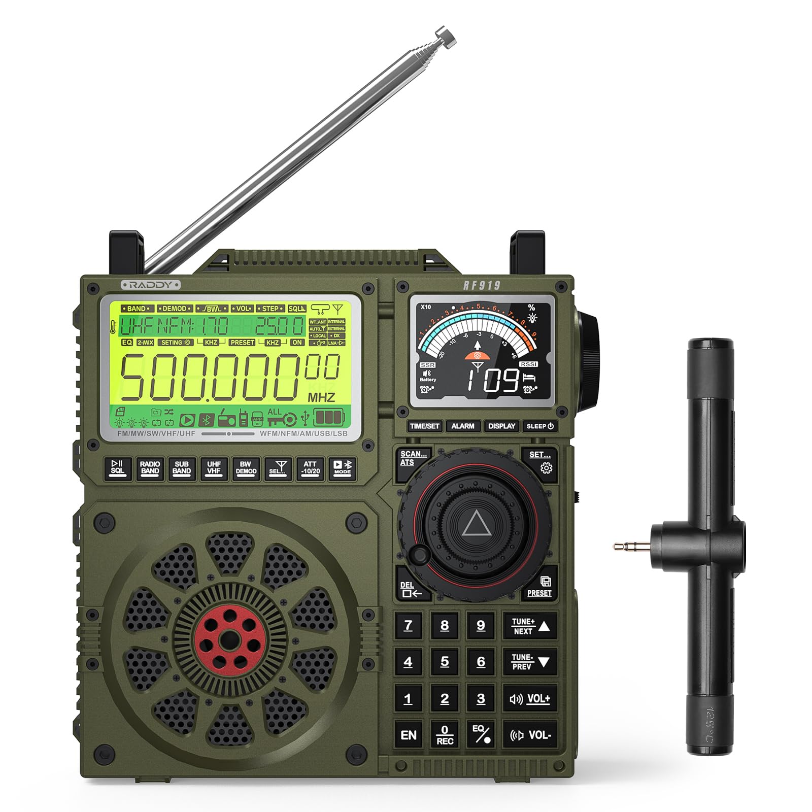 Raddy Rf919 Ssb Shortwave Radio With Noaa Weather Band, Full Band Fm Am Sw Vhf Uhf Air Cb Wb And Ssb Receiver, With Antenna Tune