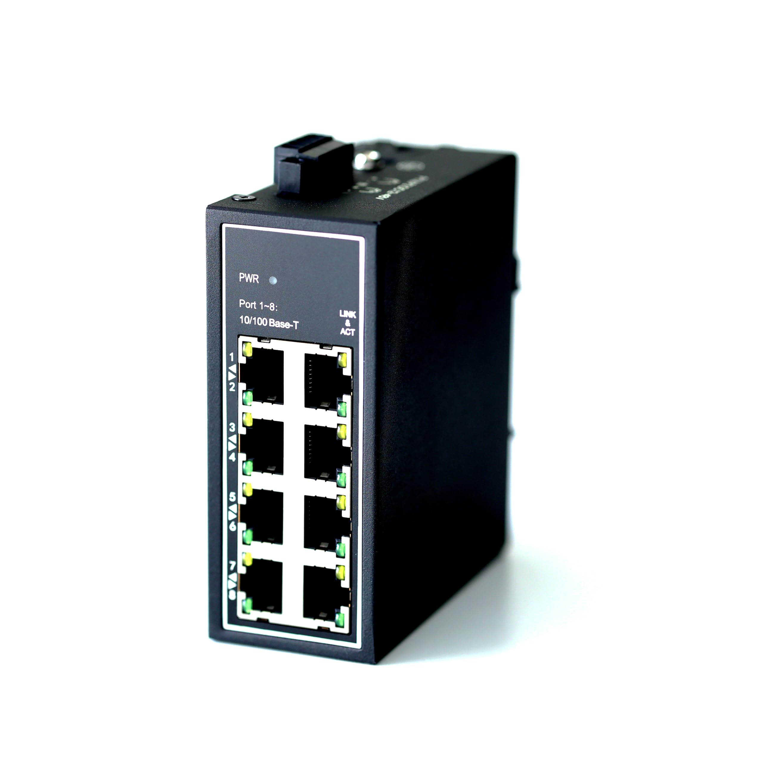 WIWAV WDH-8ET-DC 10/100Mbps Unmanaged 8-Port Industrial Ethernet Switches with DIN Rail/Wall-Mount (UL Listed, Fanless, -30C~75C