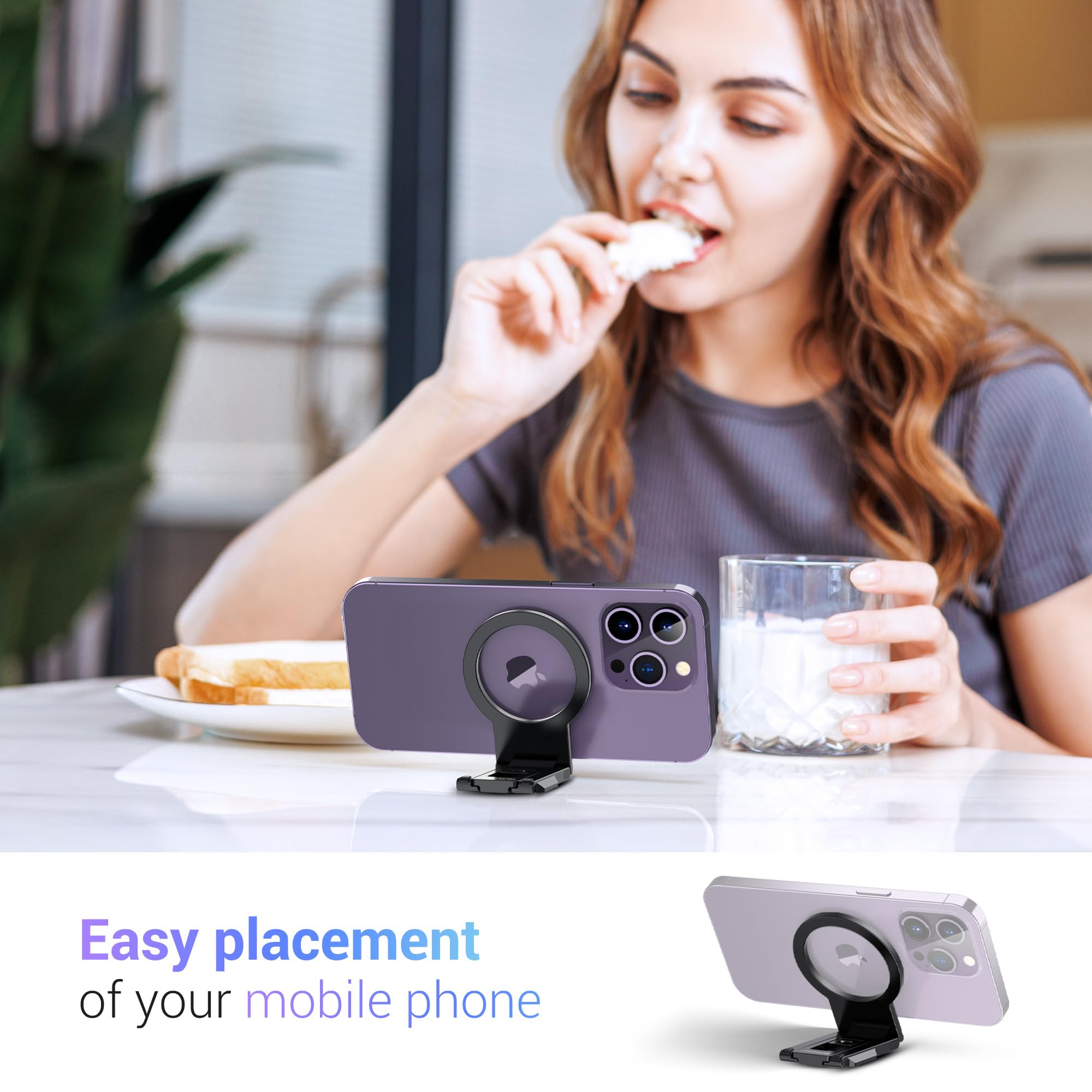 Profezzion Continuity Camera Mount With Mag Safe For Mac Desktops & Displays, Strong Magnetic Phone Holder For Iphone 16 15 14 1