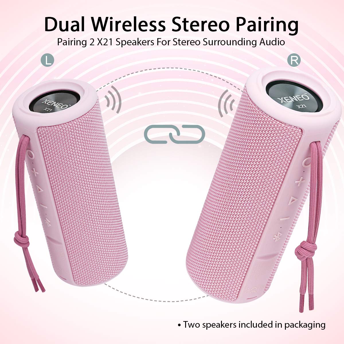 Xeneo X21 Portable Bluetooth Outdoor Speaker For Girls Wireless Bluetooth Speaker Waterproof With Fm Radio, Micro Sd Card Slot,