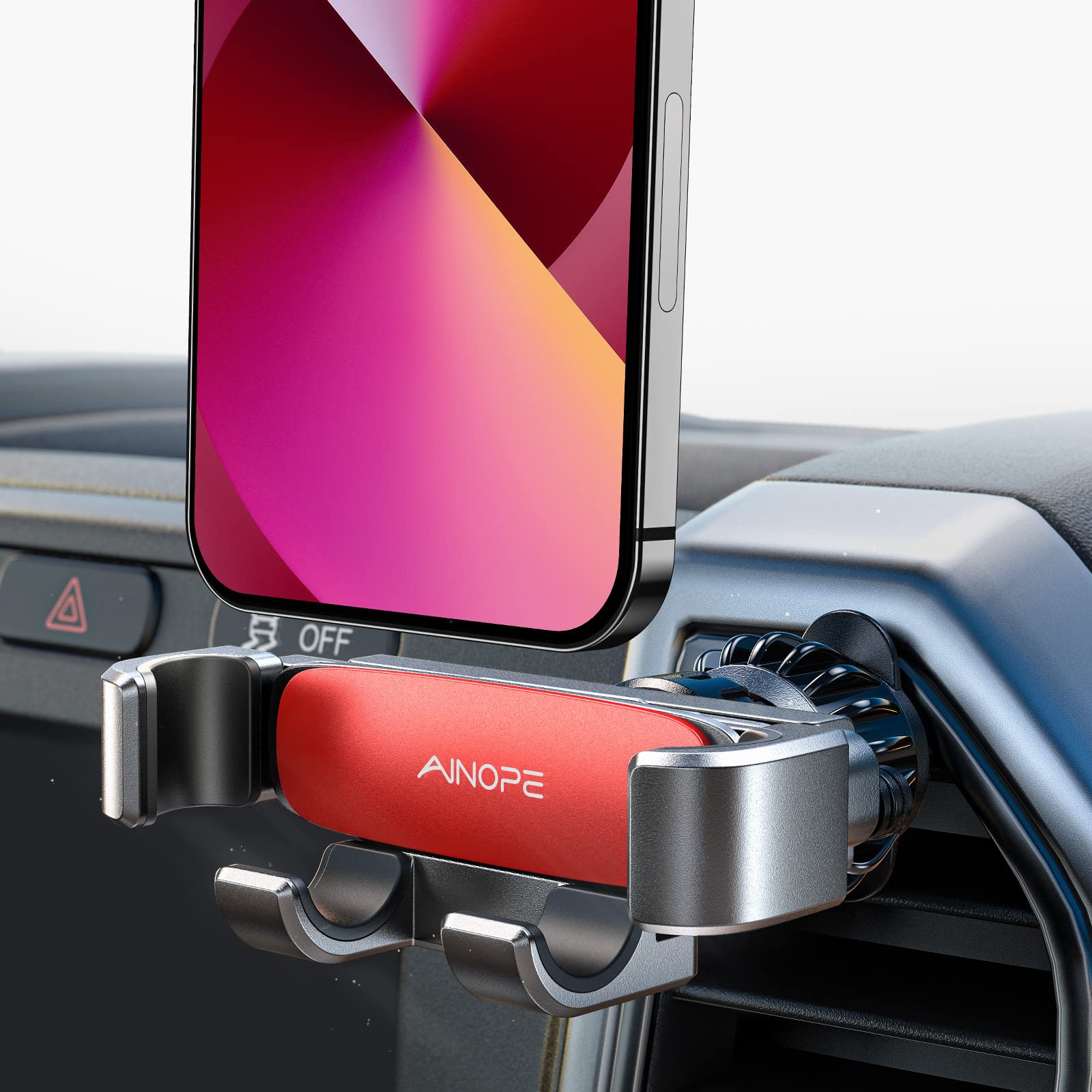 Ainope Car Phone Holder Mount Vent 2025 Gravity Air Vent Phone Holders For Your Car For Iphone 16 Pro Max With Vent Clip Hand Fr