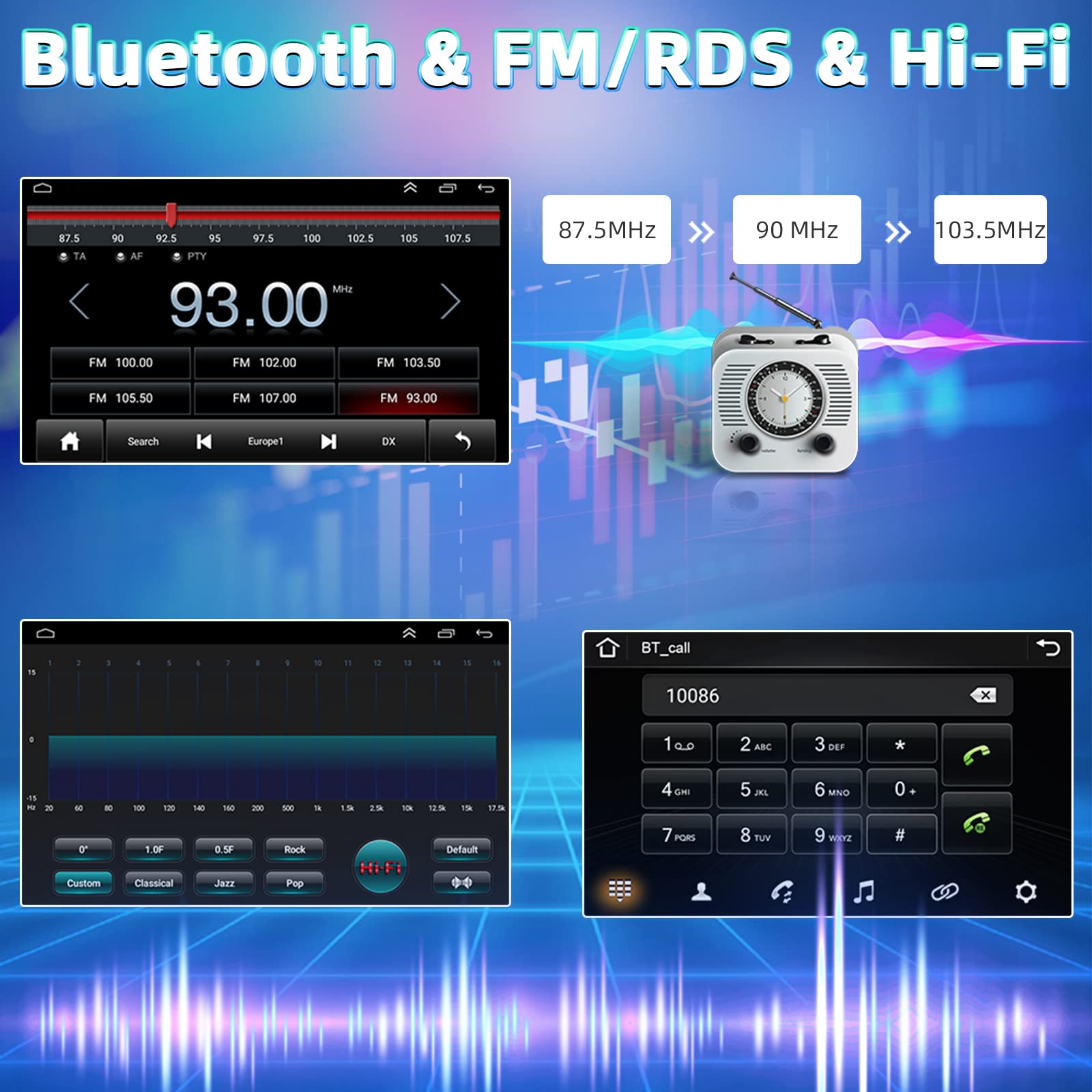 Roinvou 2+64G Android 13 Carplay Stereo For 2010 2016 Hyundai Verna Accent Solaris, Wireless Carplay Radio With Android Auto, 9'