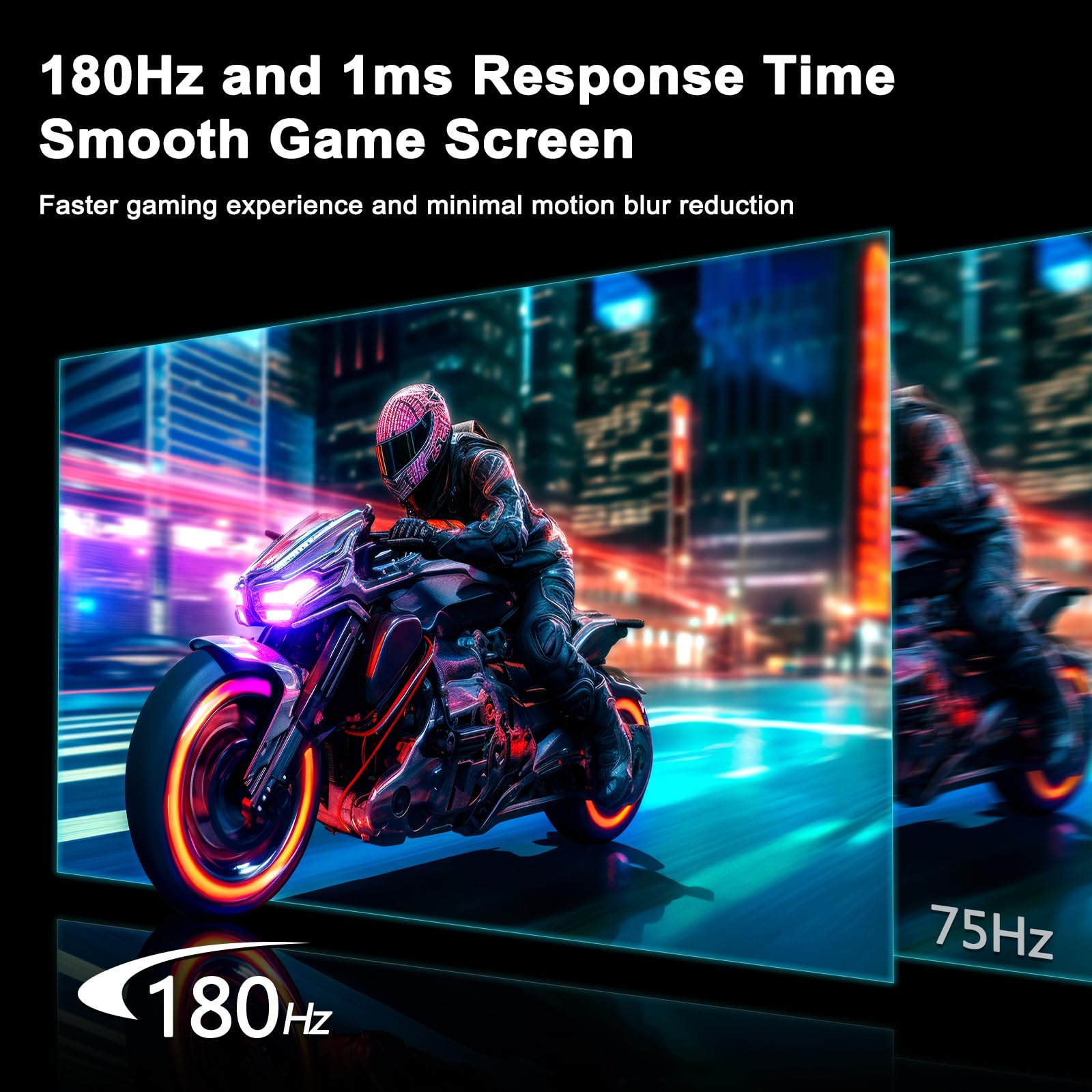 Sansui 27 Inch Wqhd 2560 X 1440 Gaming Monitor 180Hz 1Ms Fast Ips Computer Monitor, Dp 1.2 X2 | Hdmi 2.0 X2 | Vesa Mount, 120% S